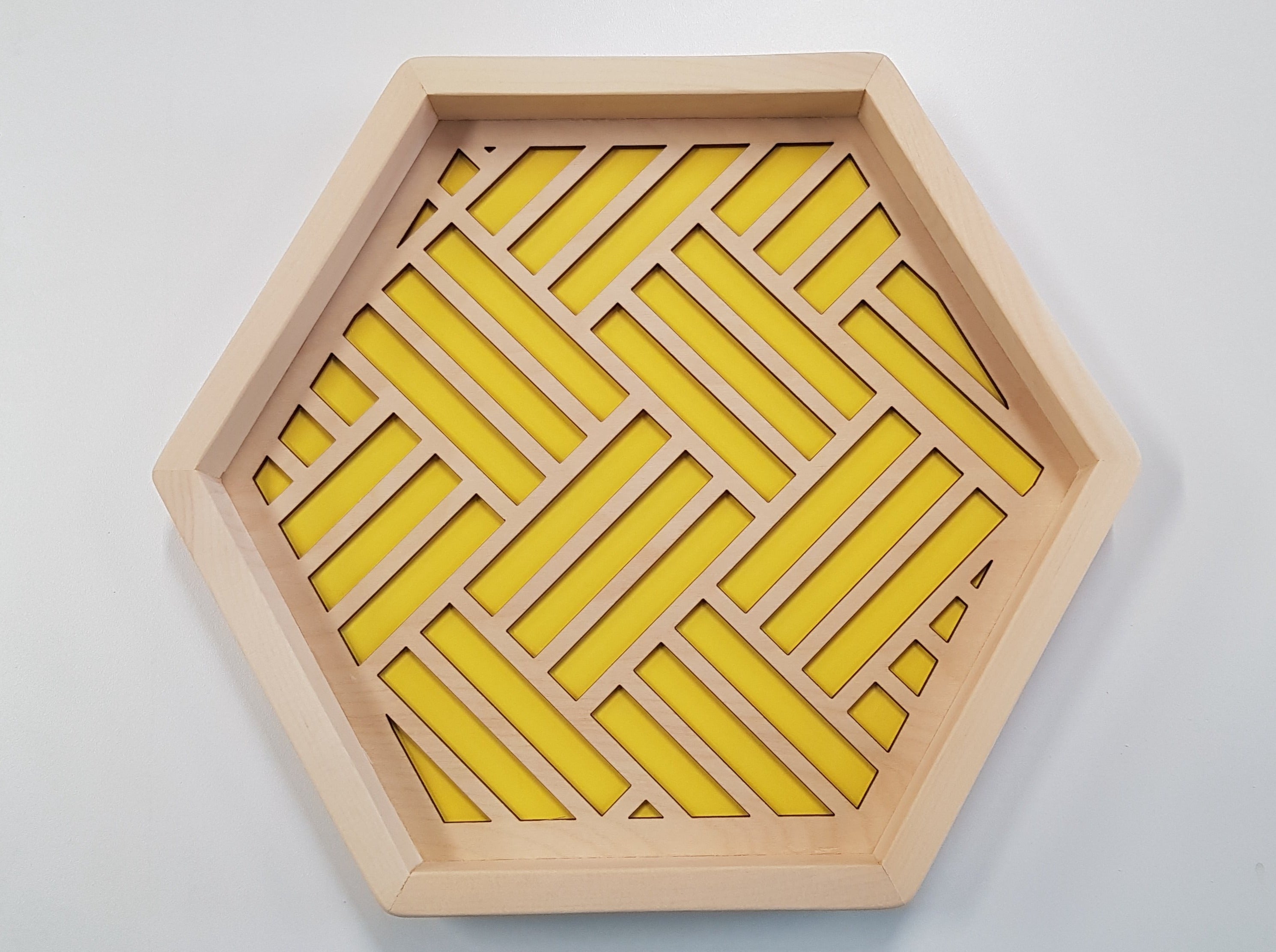 Wood Serving Tray - Yellow