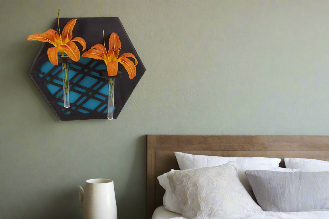 Wall Mounted Vase- Black Stain