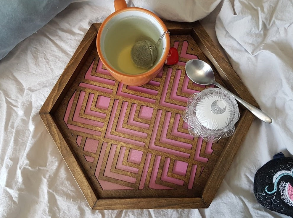 Pink Coffee Tray