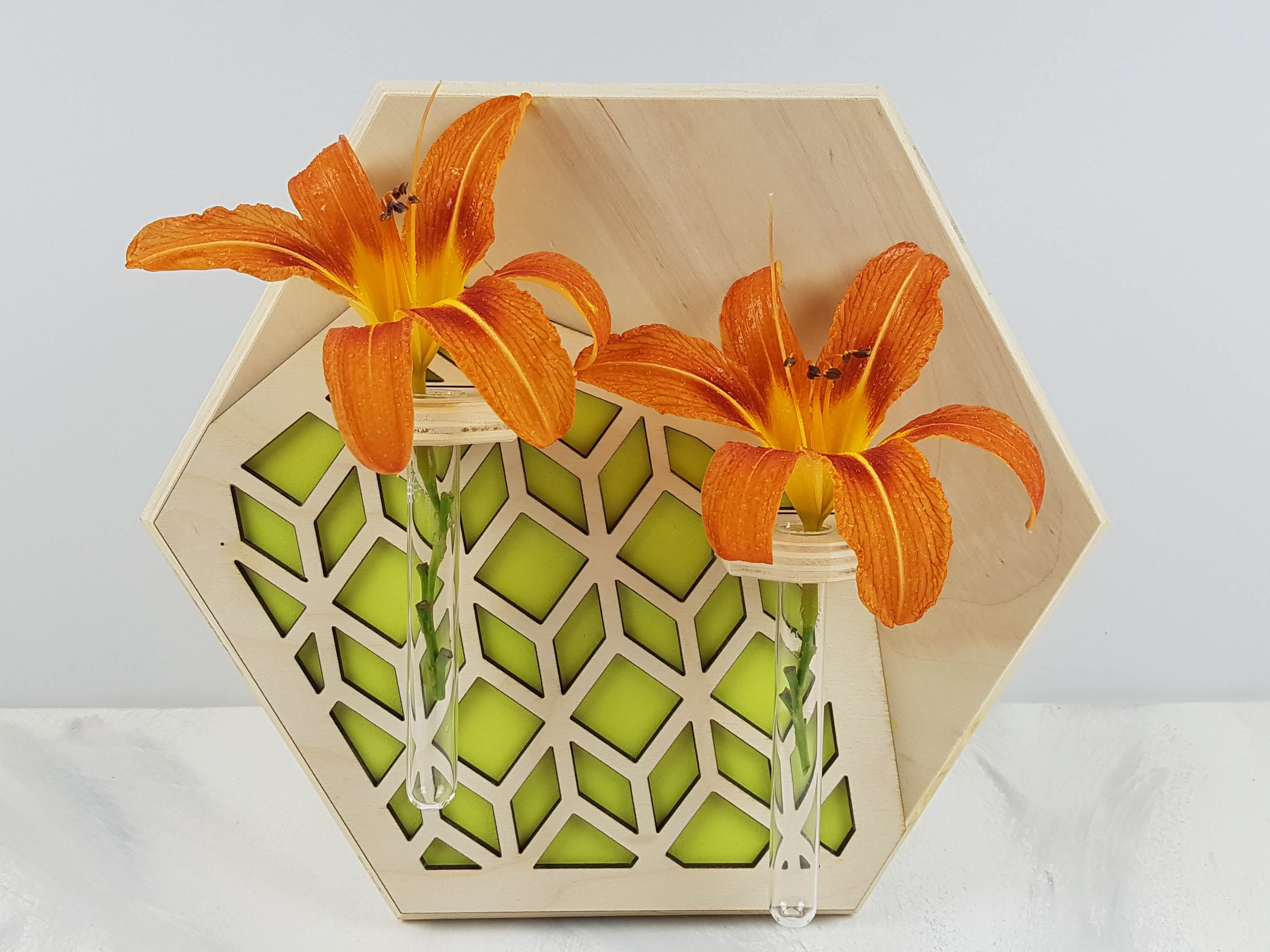 Wall Mounted Vase- Natural Stain