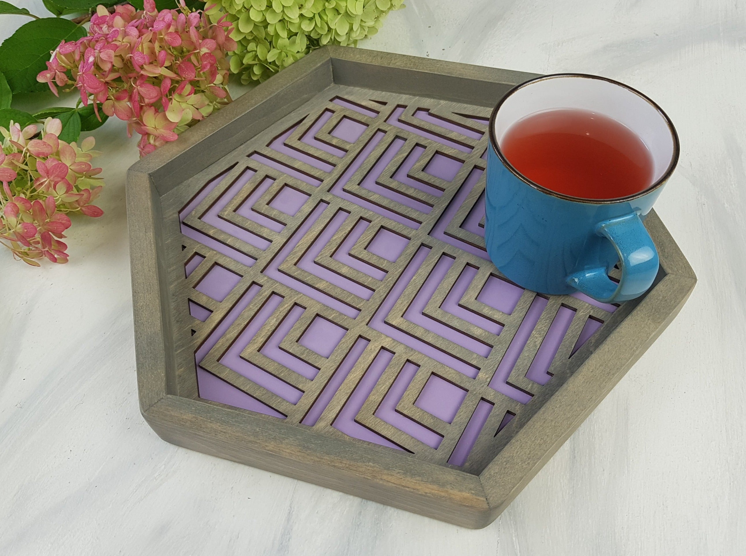 Wood Serving Tray - Purple
