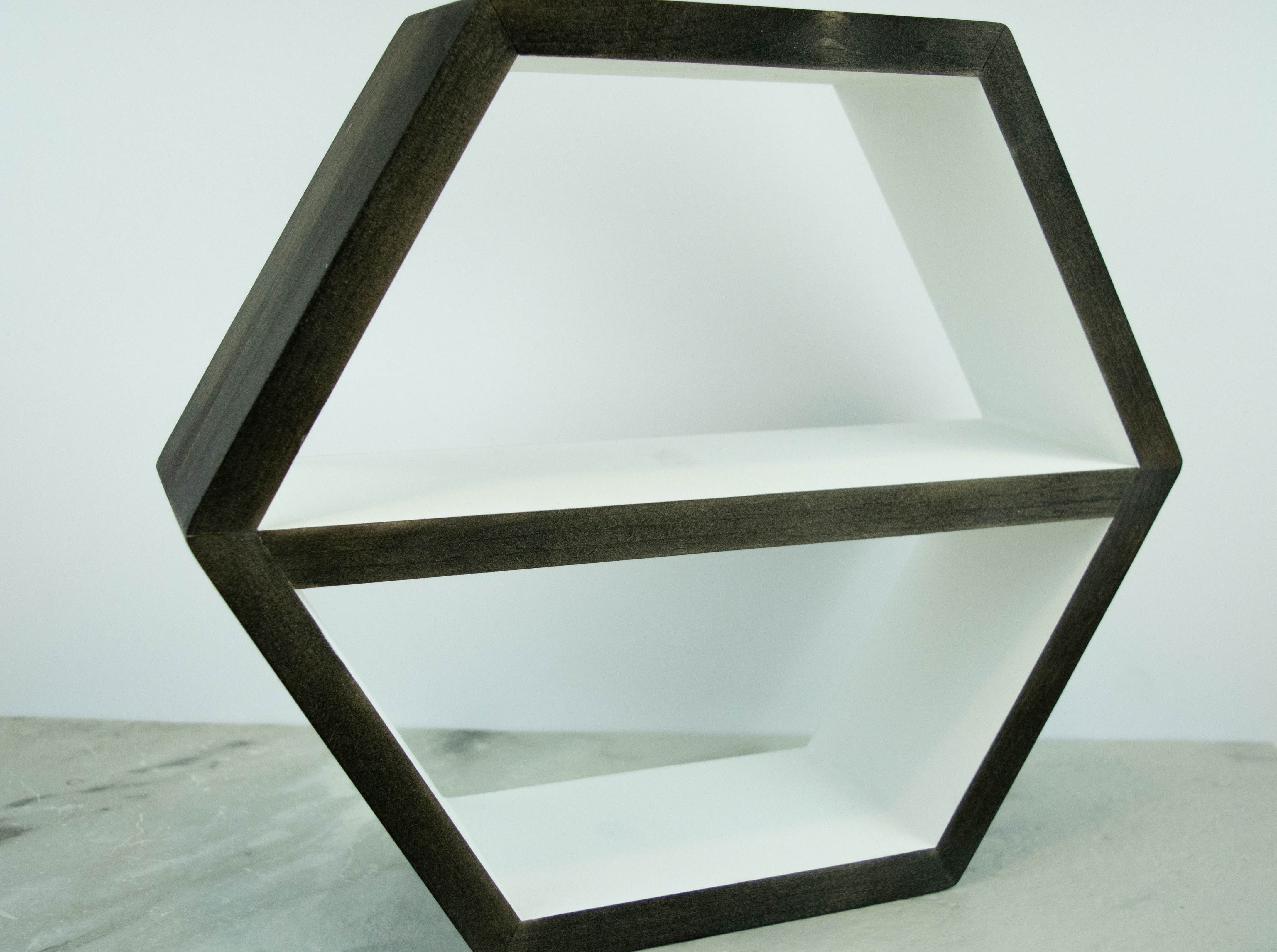 Hexagon Shelf add-on, Add on interior shelf to any shelf order from our shop