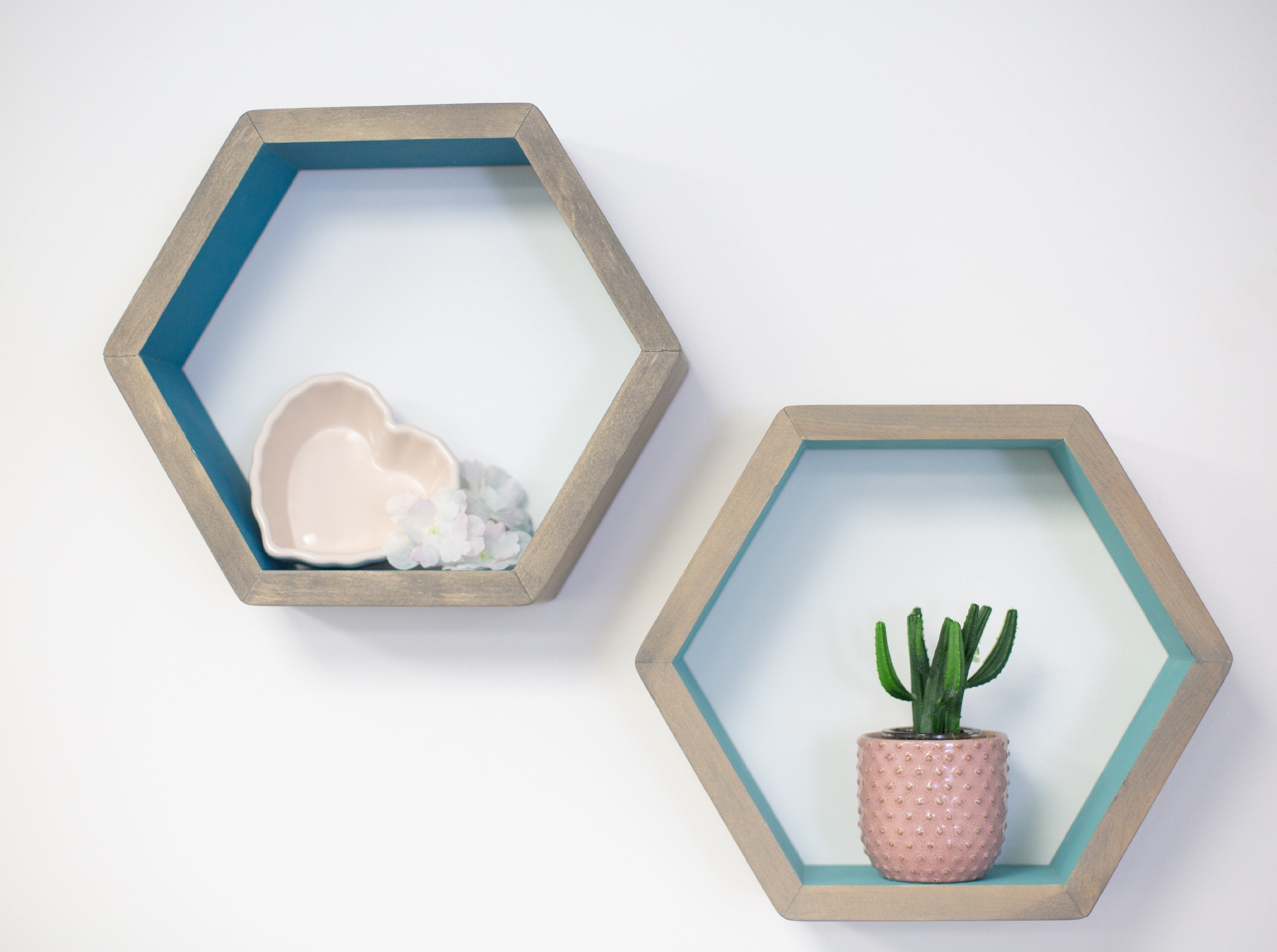 Lot de 2 étagères flottantes Hexagon Shelves