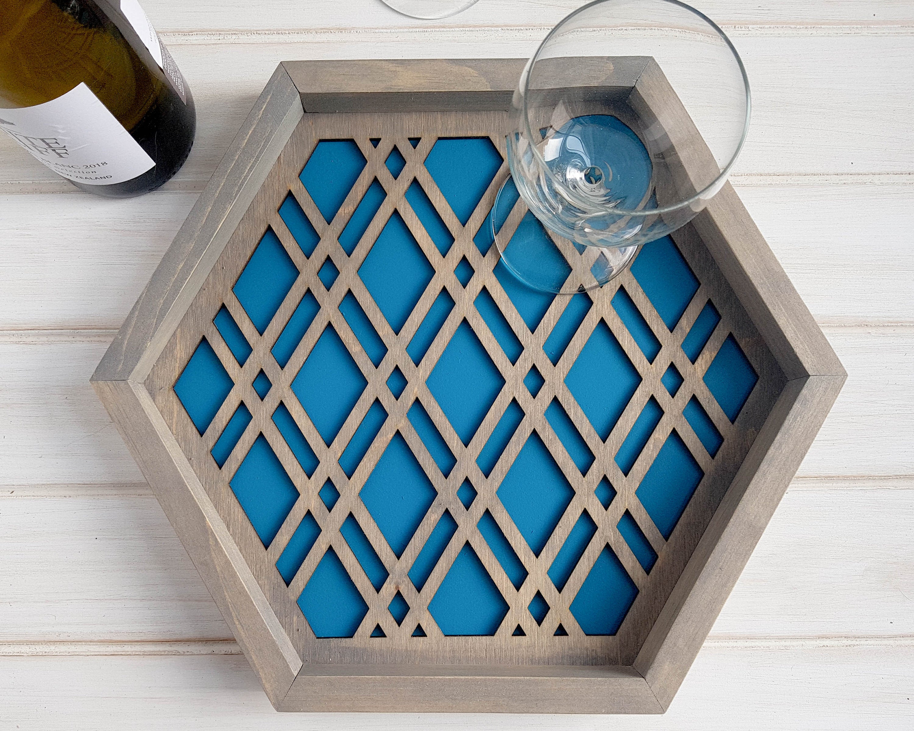 Coffee Table Tray, Wood Serving Tray, Modern Tray, Coffee Tray, Nightstand Decor, Tea Tray, Catch All Tray, Catch All, Trinket Tray, Teal