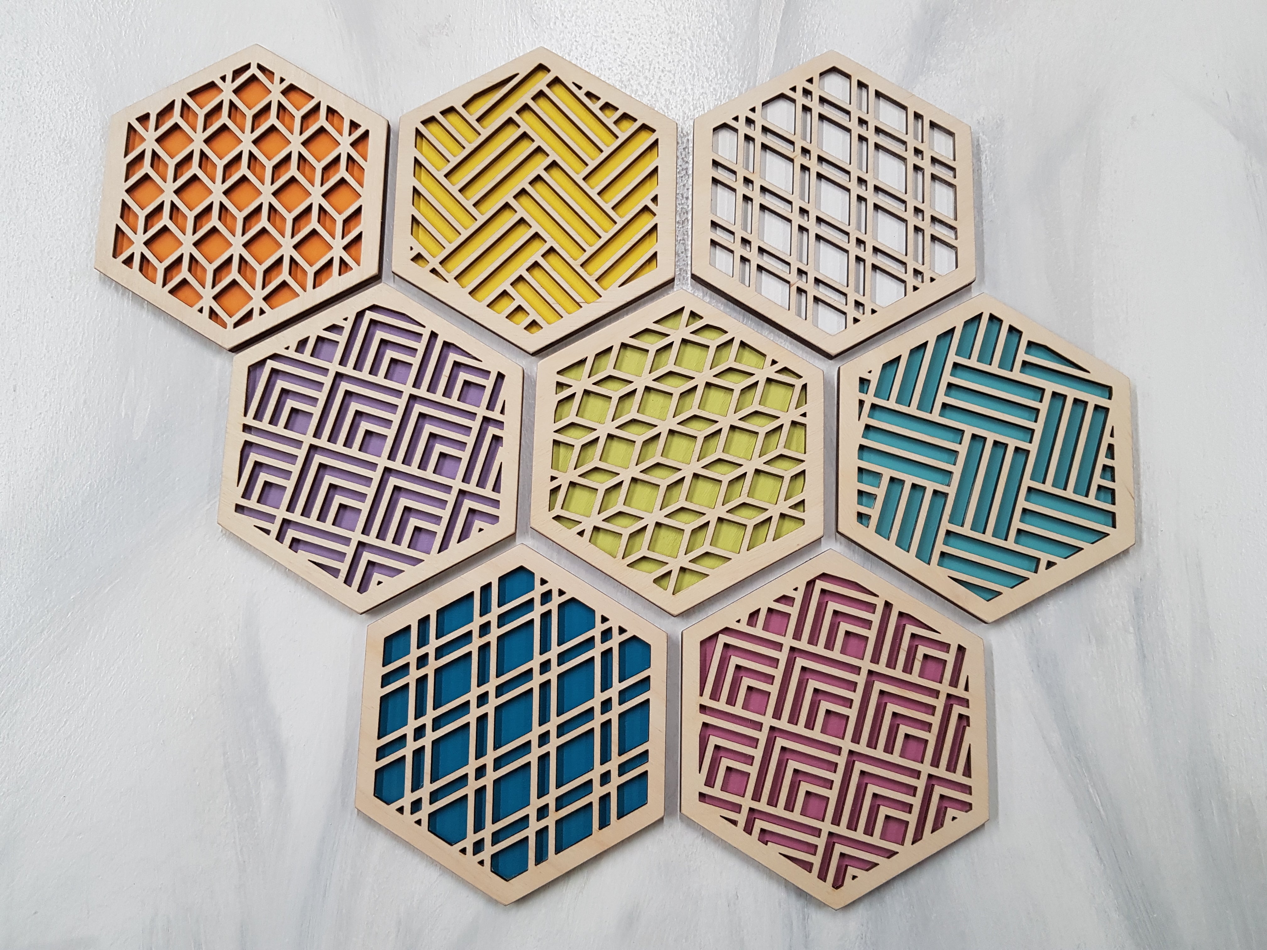 Complete Set of 8 Modern Coasters
