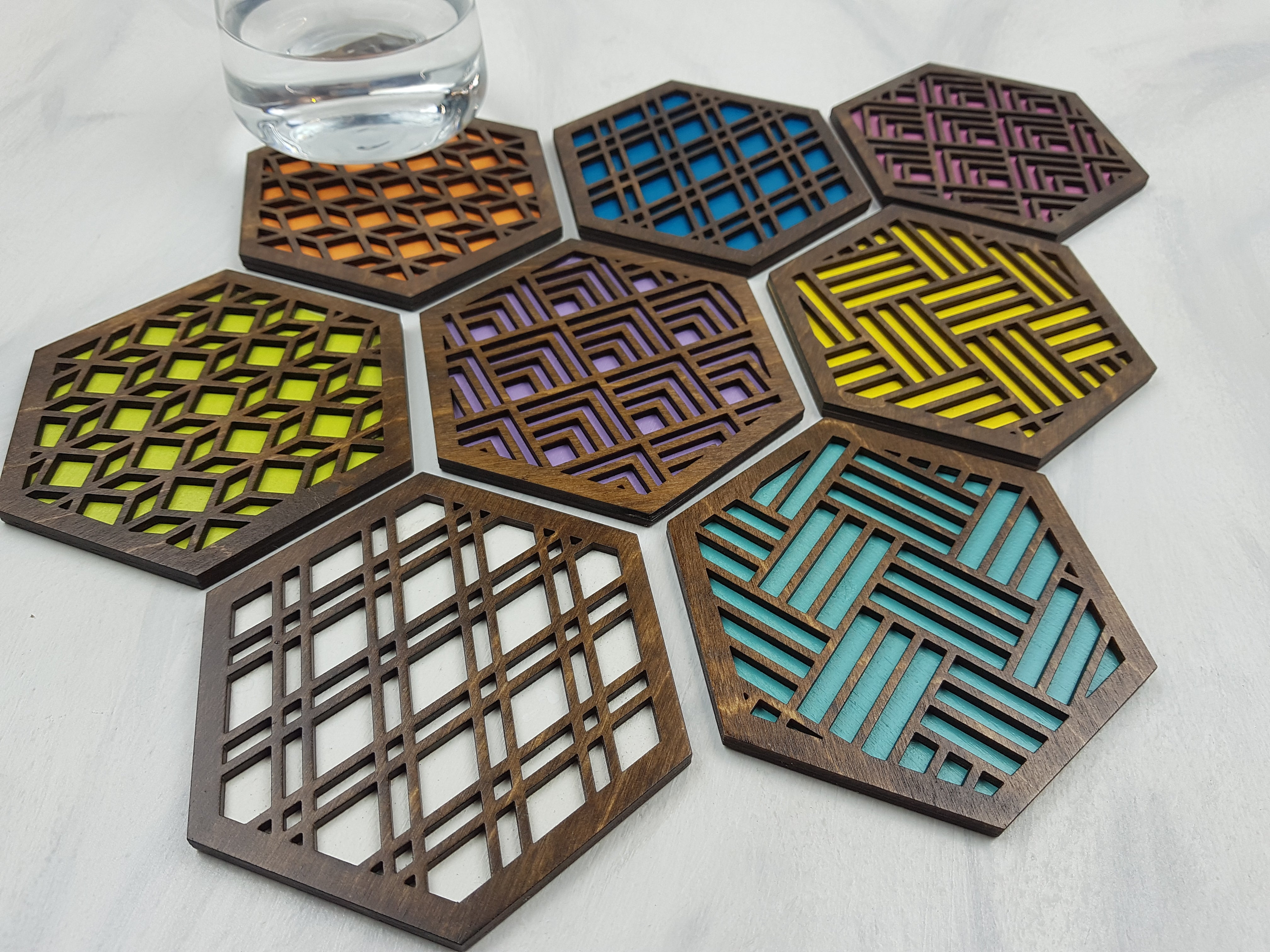 Complete Set of 8 Modern Coasters