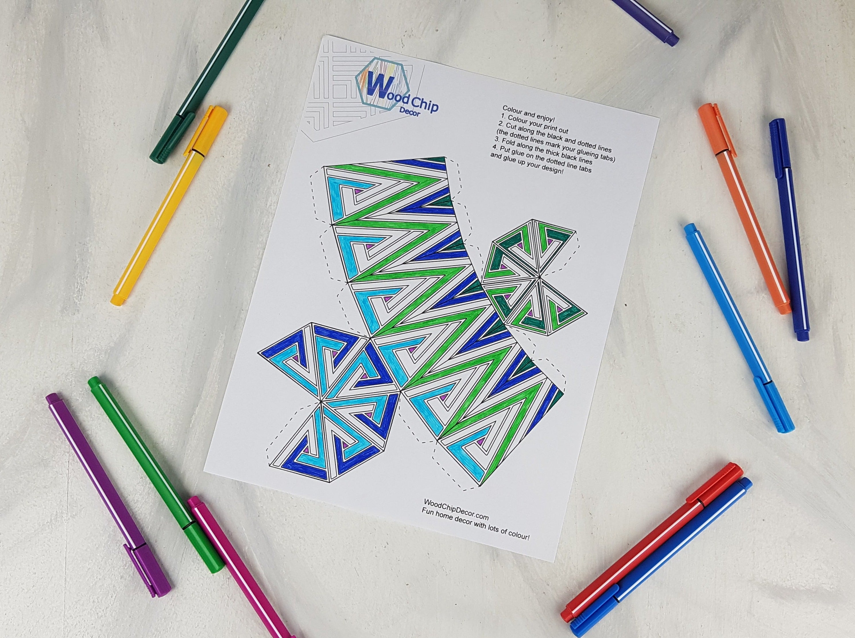 Geo Gem Pendant Printable