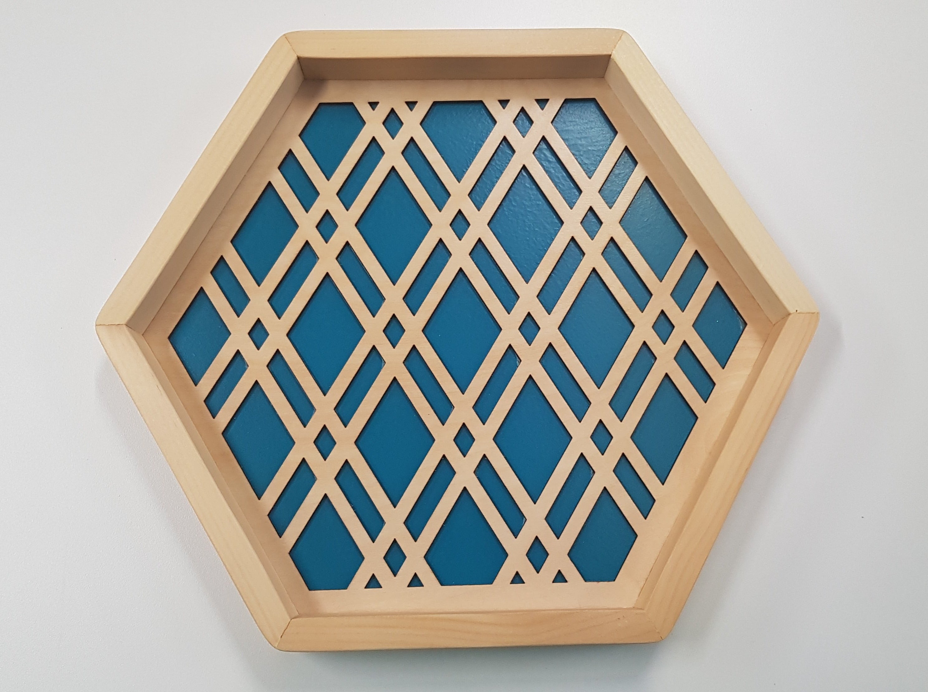 Wood Serving Tray - Teal