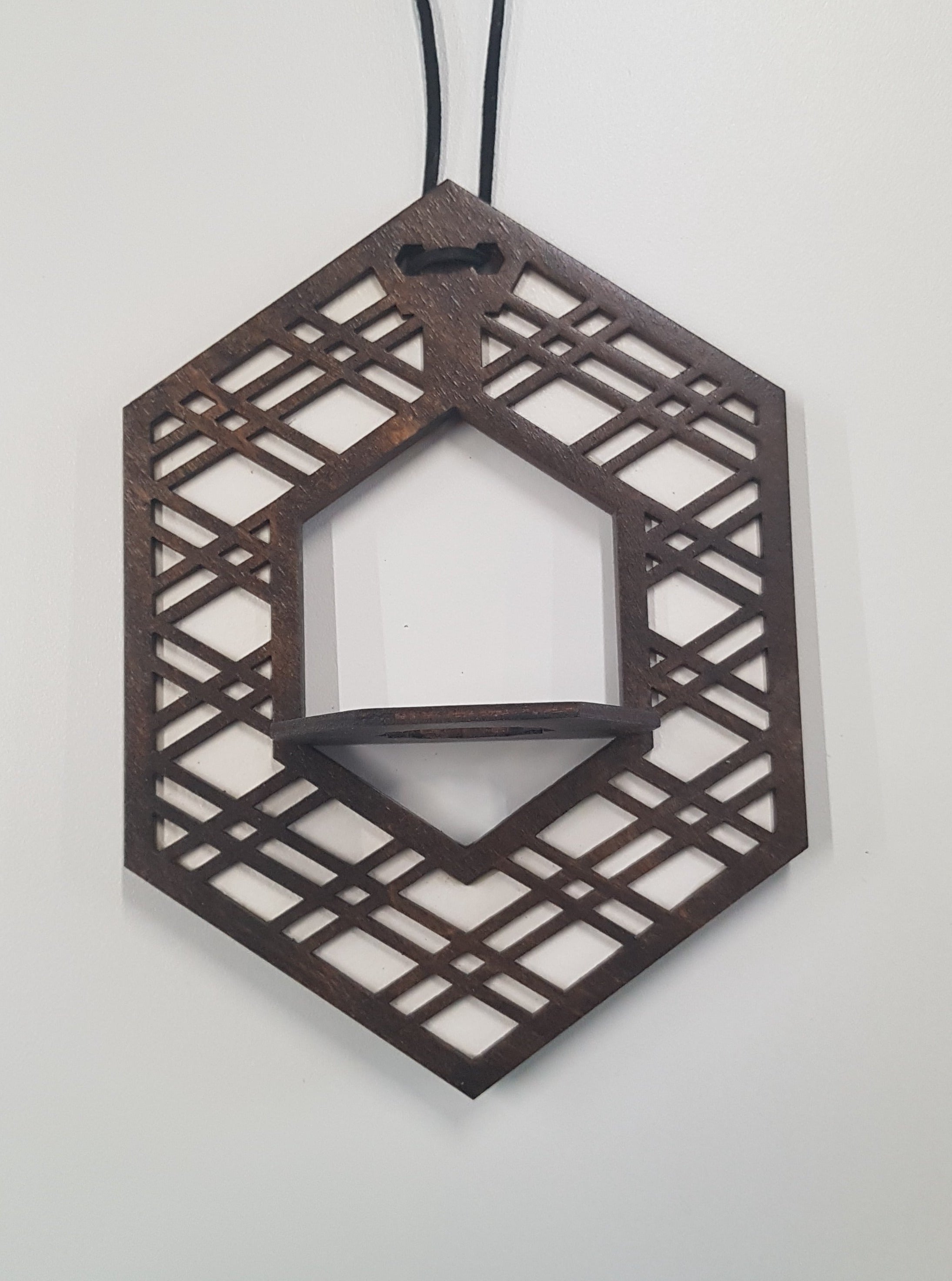 Mini Suspension pour Plantes Aériennes - Noyer Teinté