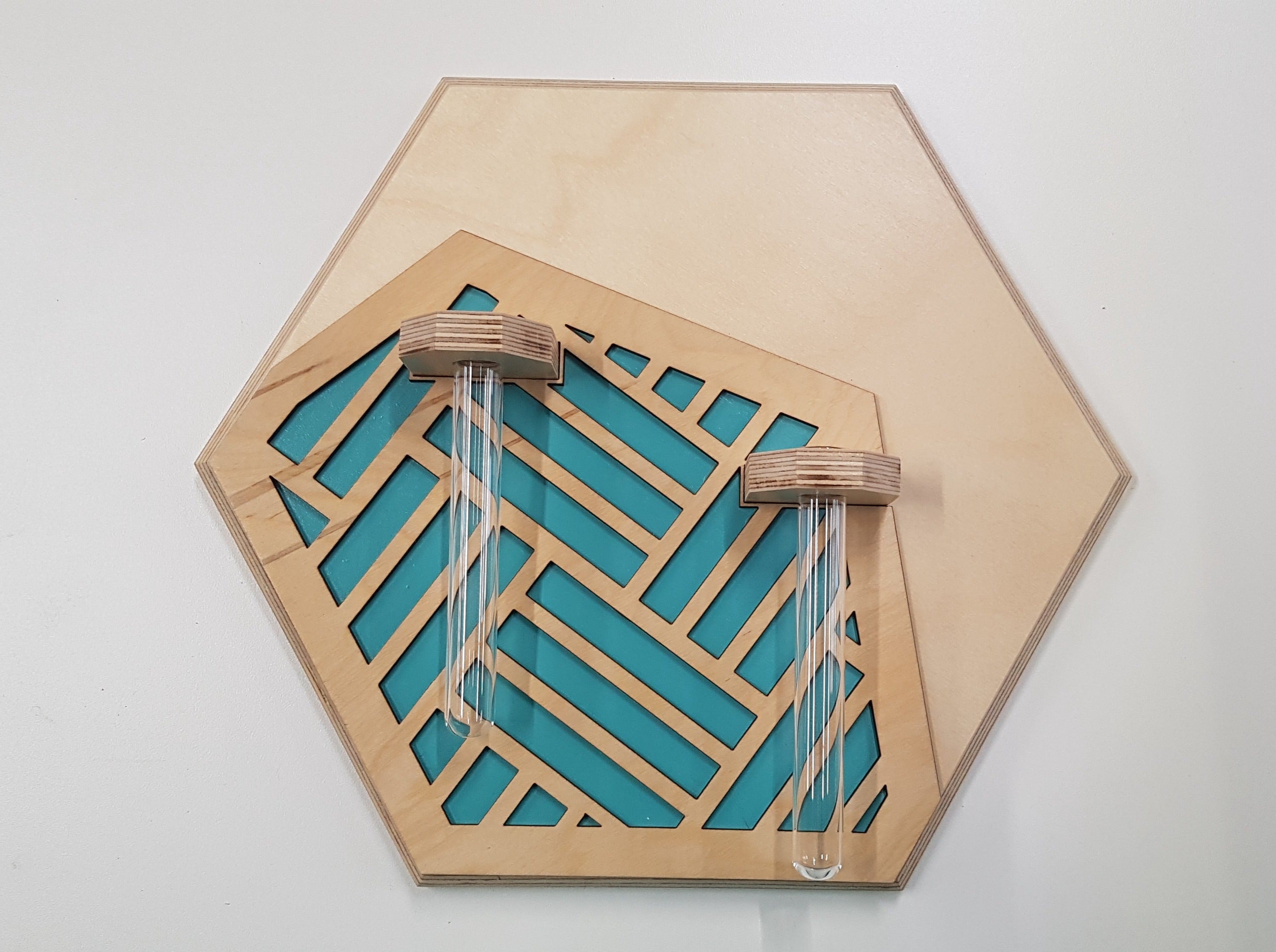 Wall Mounted Vase- Natural Stain