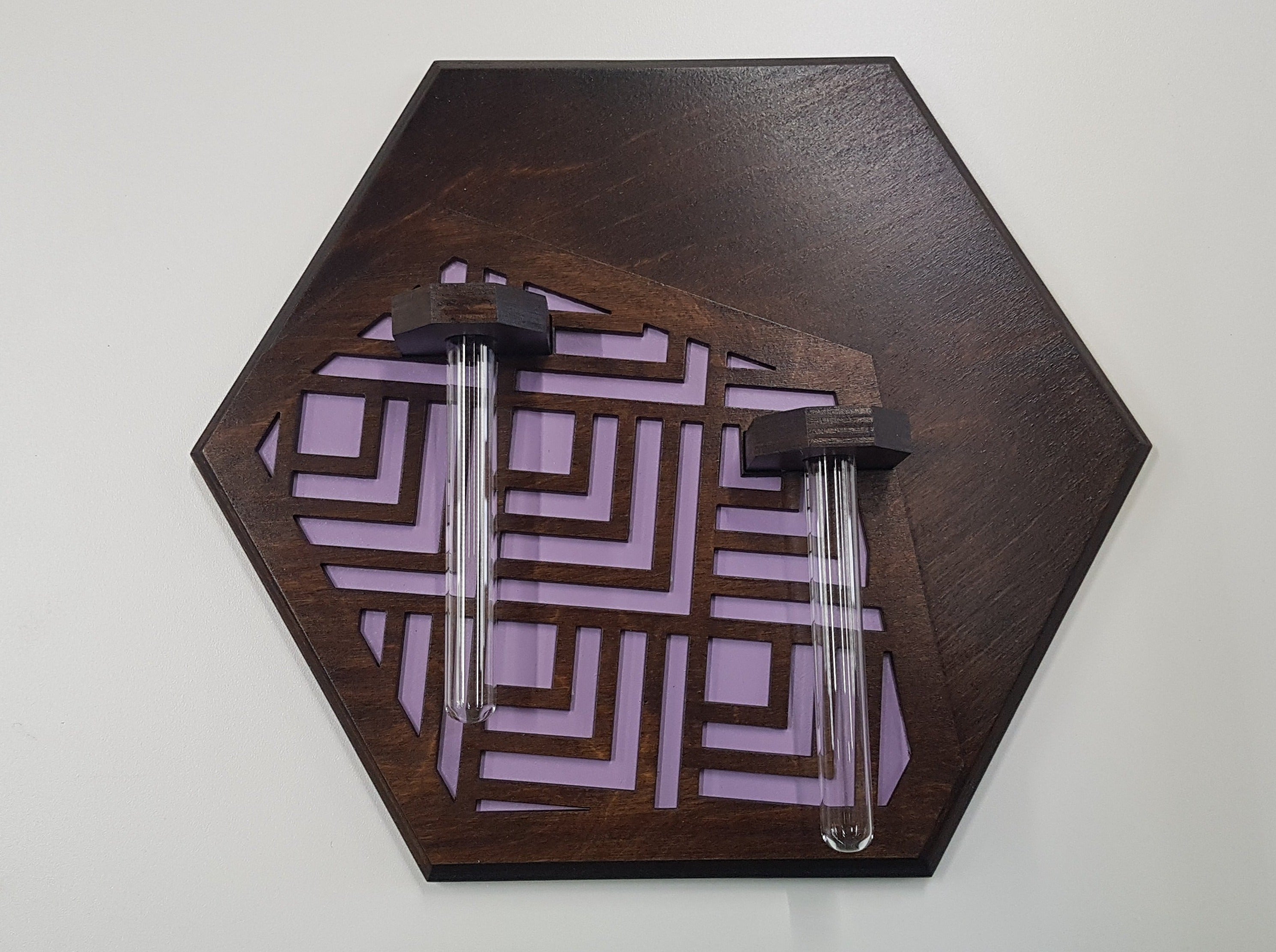 Wall Mounted Vase- Walnut Stain