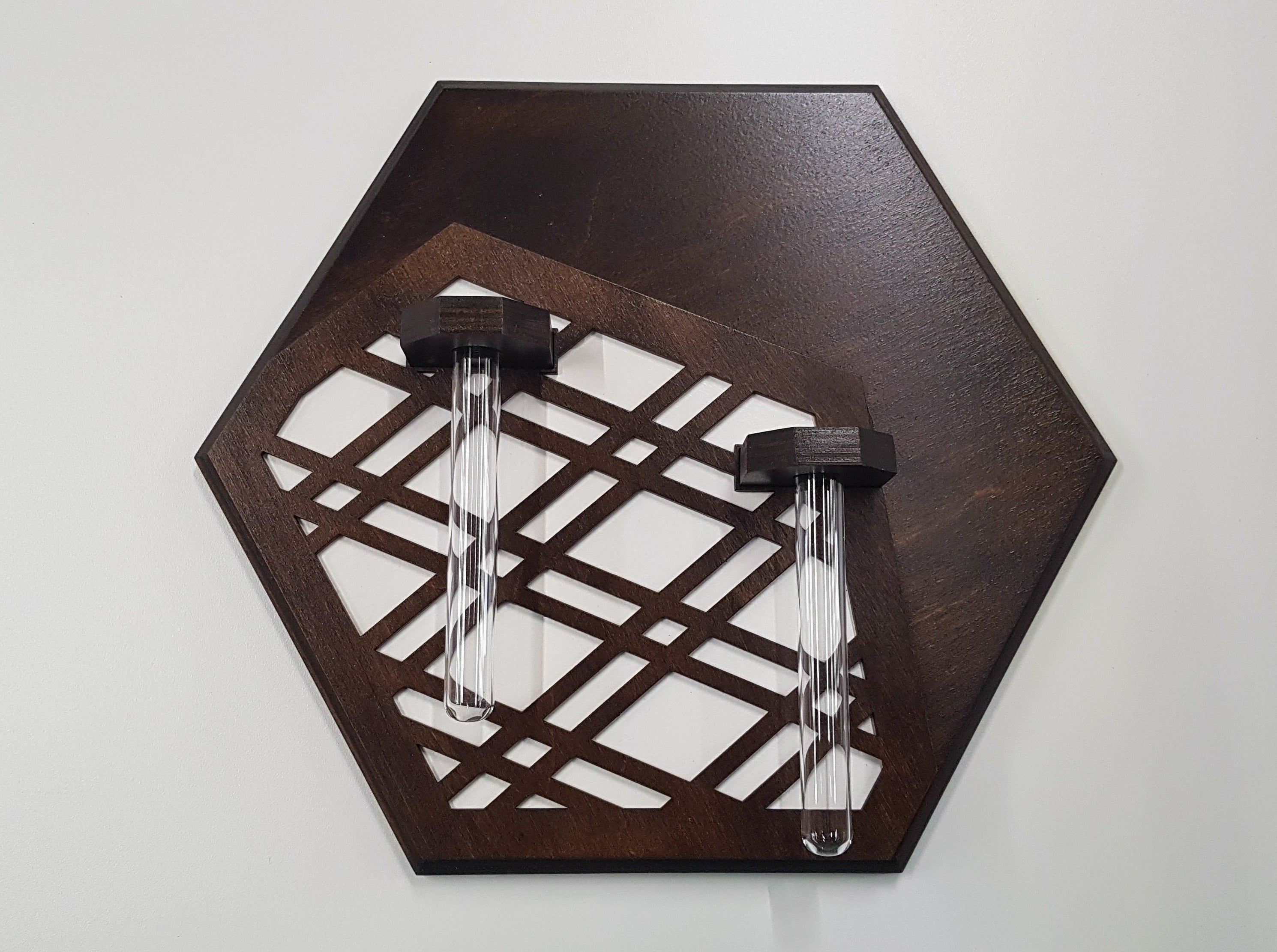 Wall Mounted Vase- Walnut Stain