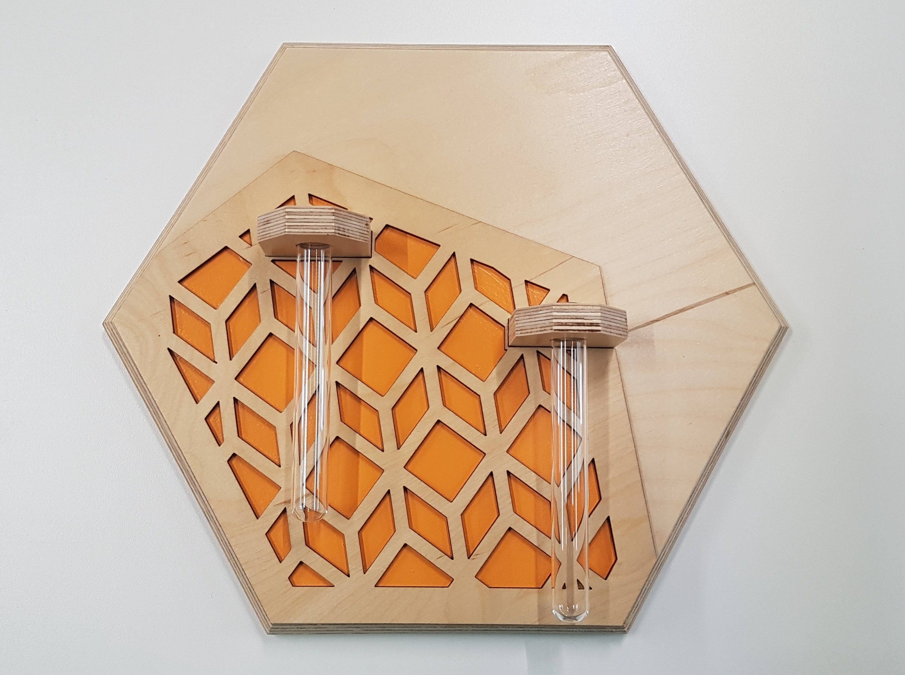 Wall Mounted Vase- Natural Stain