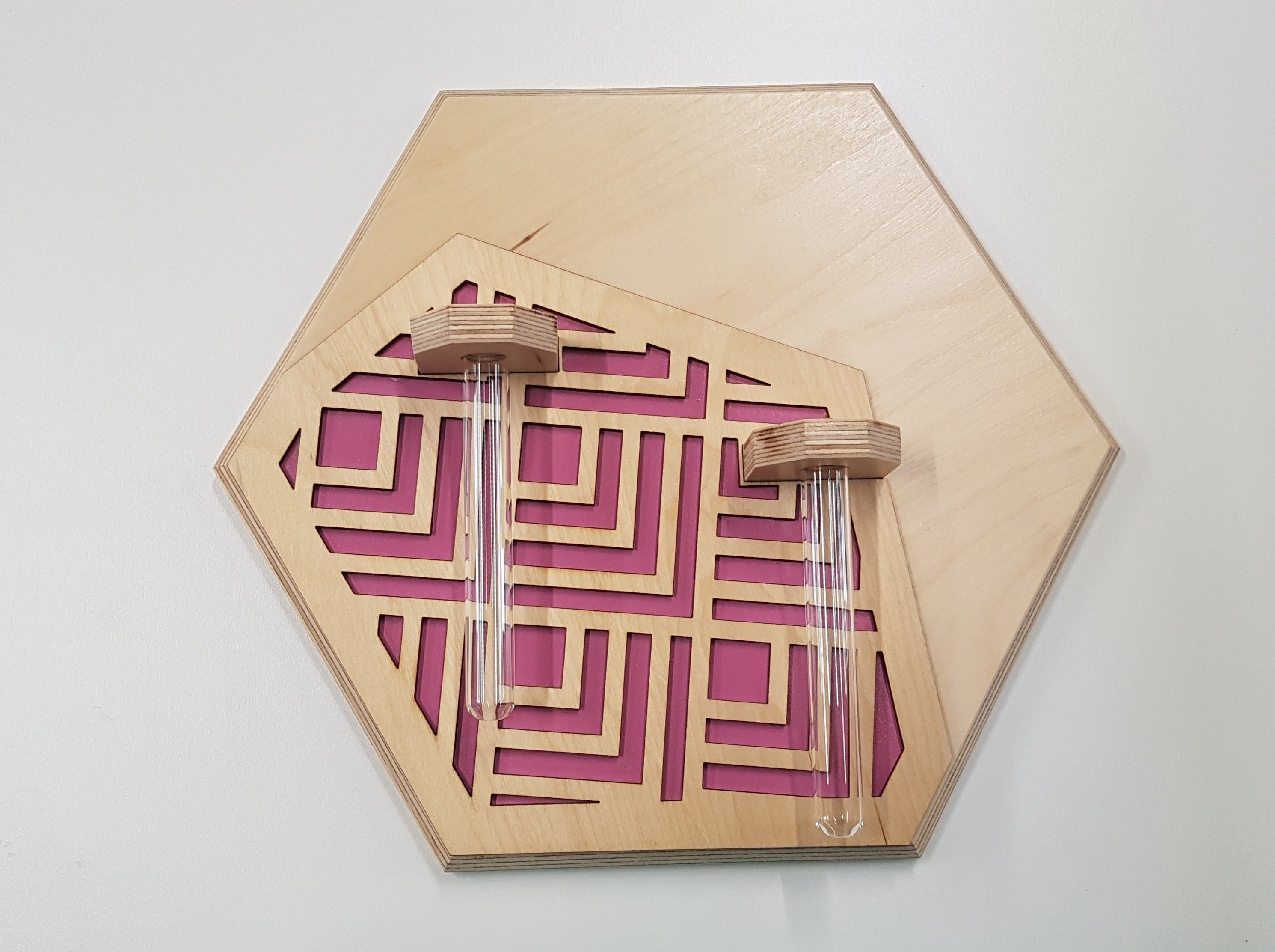 Wall Mounted Vase- Natural Stain