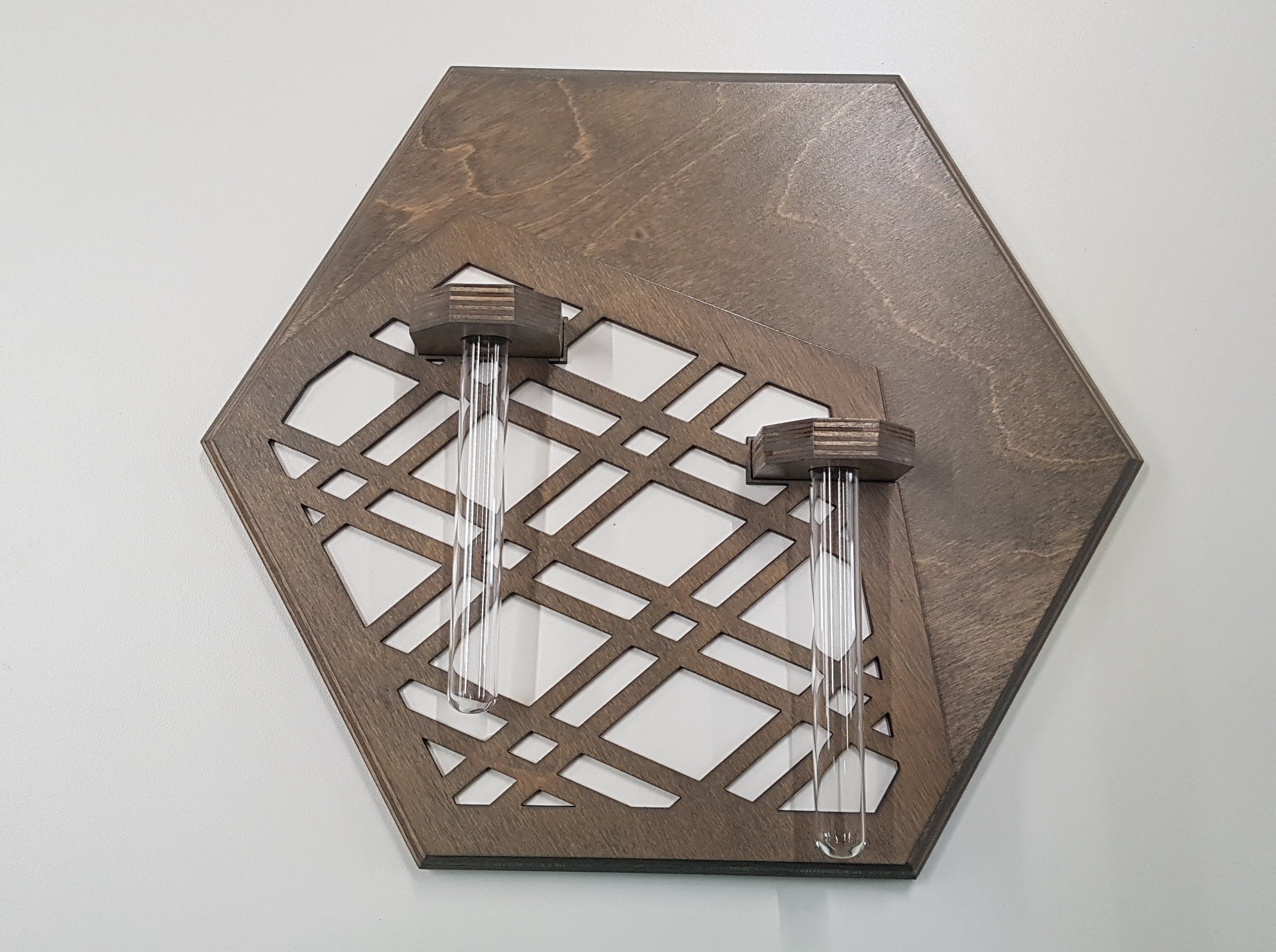 Wall Mounted Vase- Grey Stain