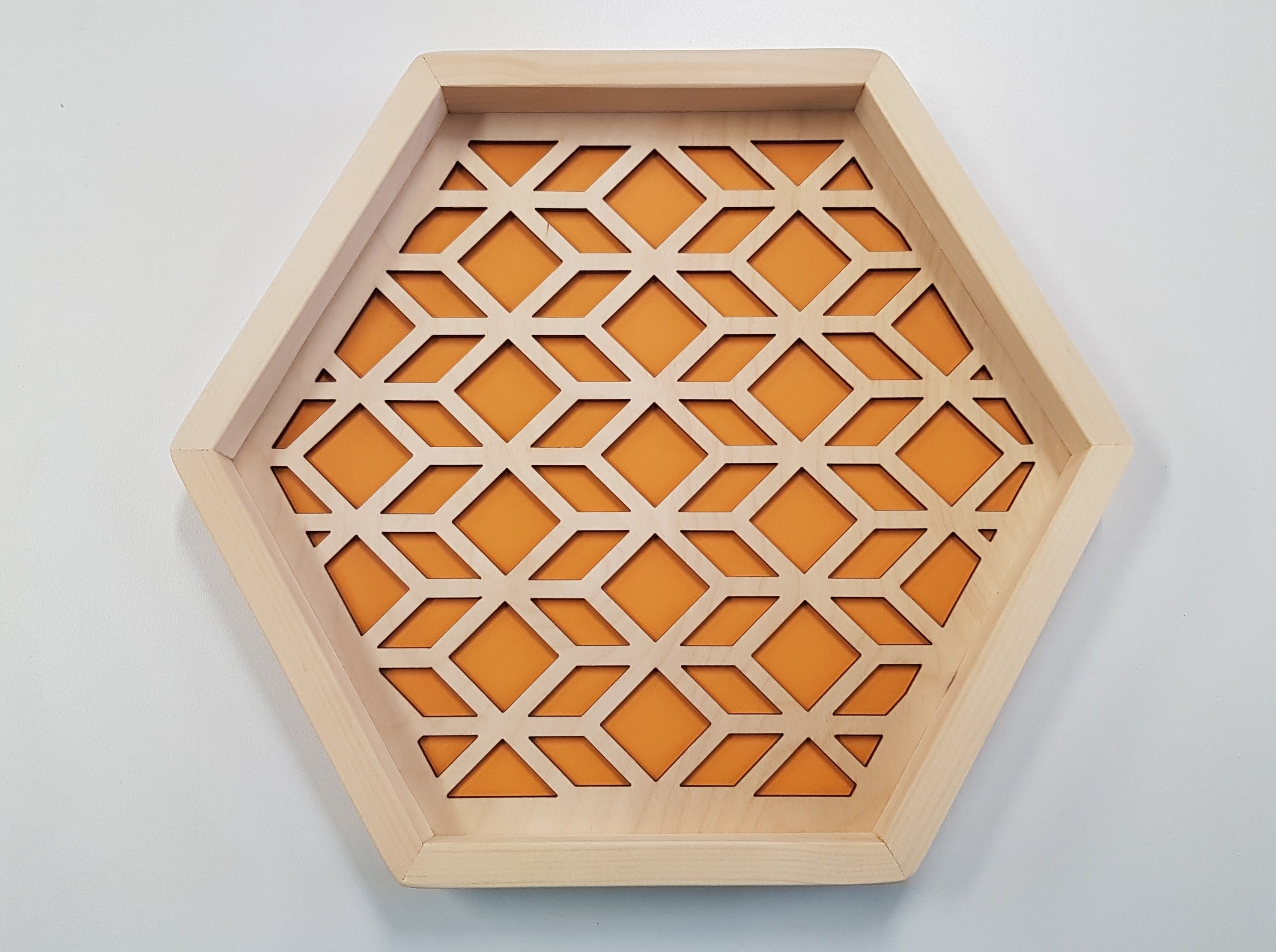 Wood Serving Tray - Orange