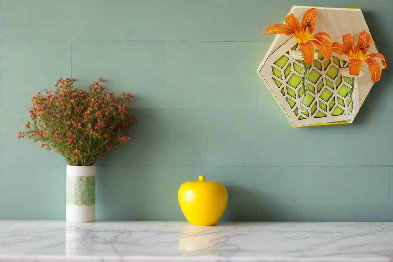 Wall Mounted Vase- Natural Stain