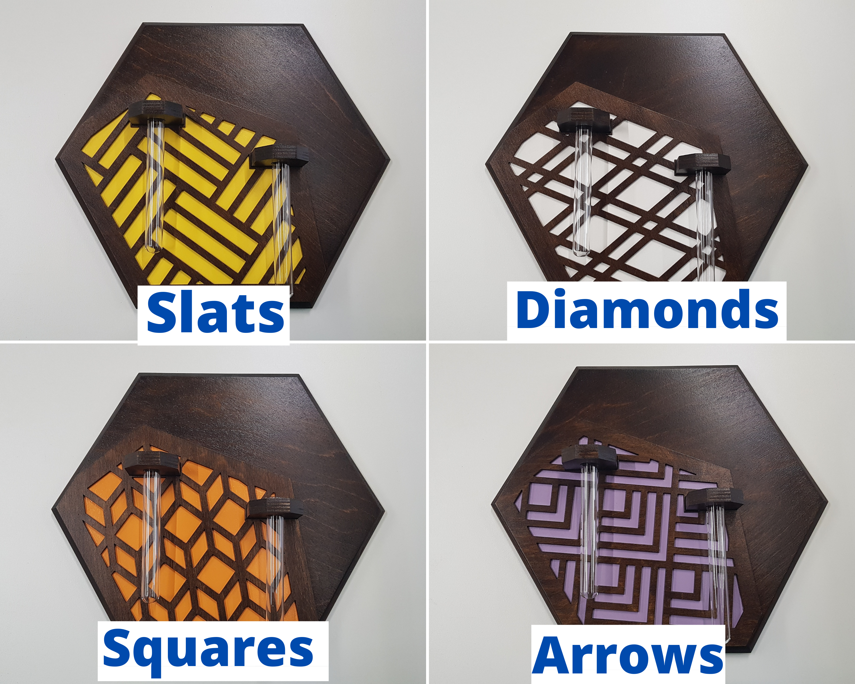 Wall Mounted Vase- Walnut Stain