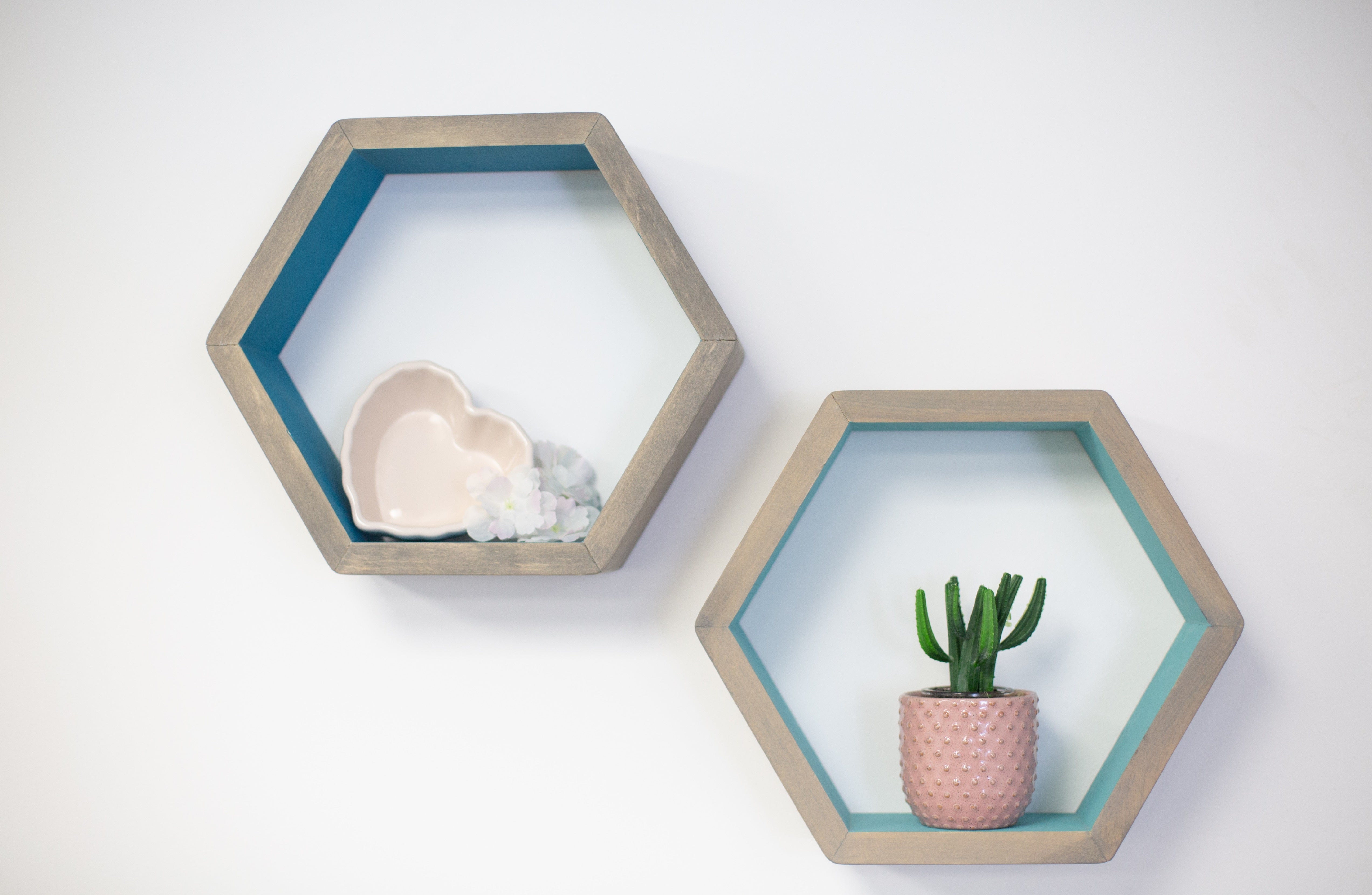 Hexagon Shelves 12" size, Floating Shelves