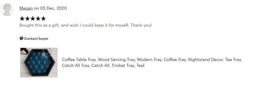 Wood Serving Tray - Teal