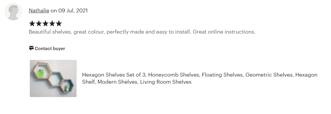 Hexagon Shelves Set of 3, Floating Shelves