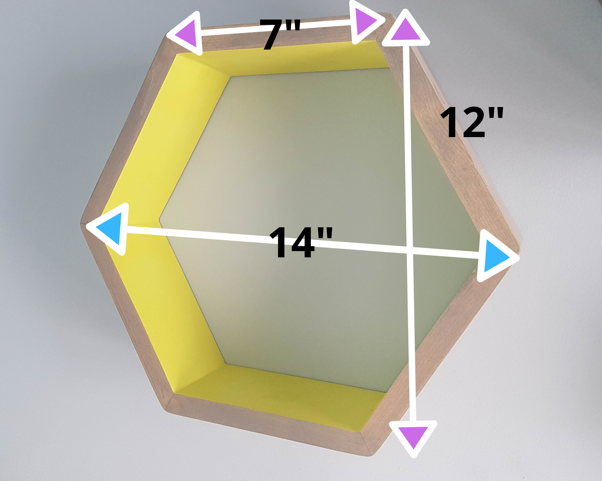 Hexagon Wall Shelves 14" Single Shelf Listing
