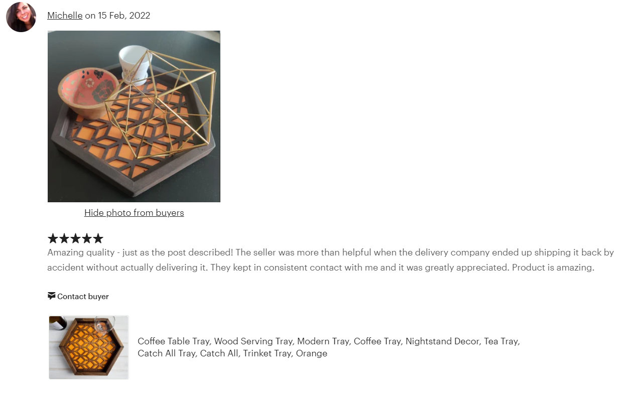 Wood Serving Tray - Orange