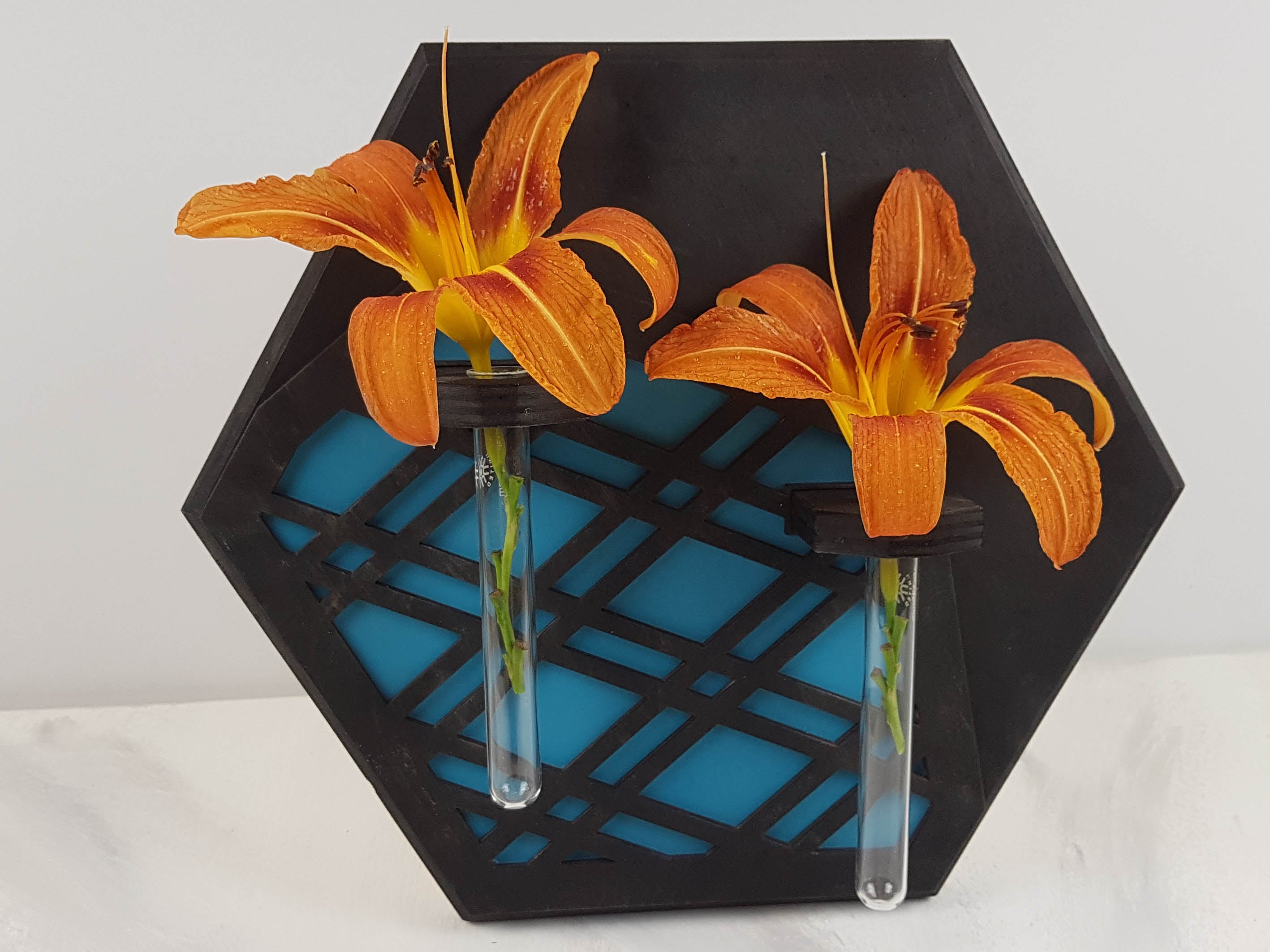 Wall Mounted Vase- Black Stain