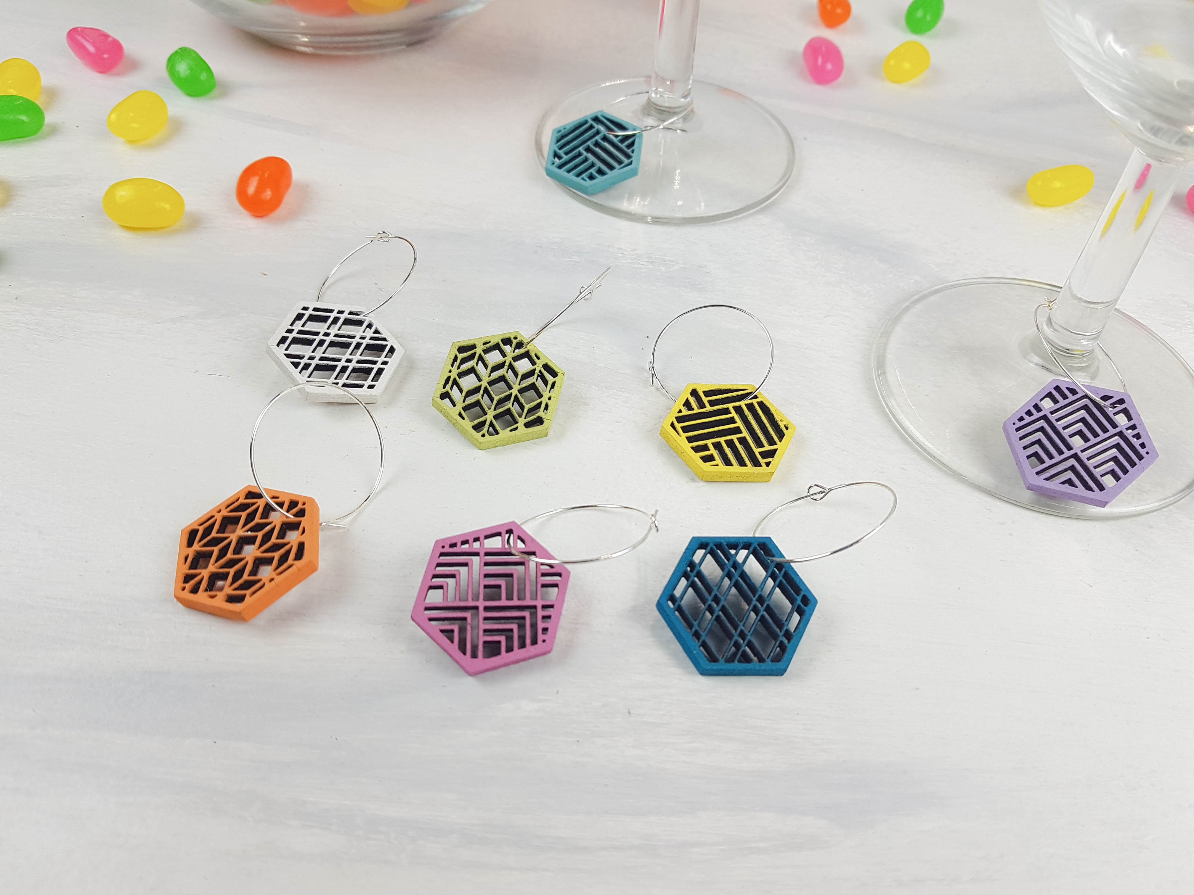 Wine Charms, Rainbow