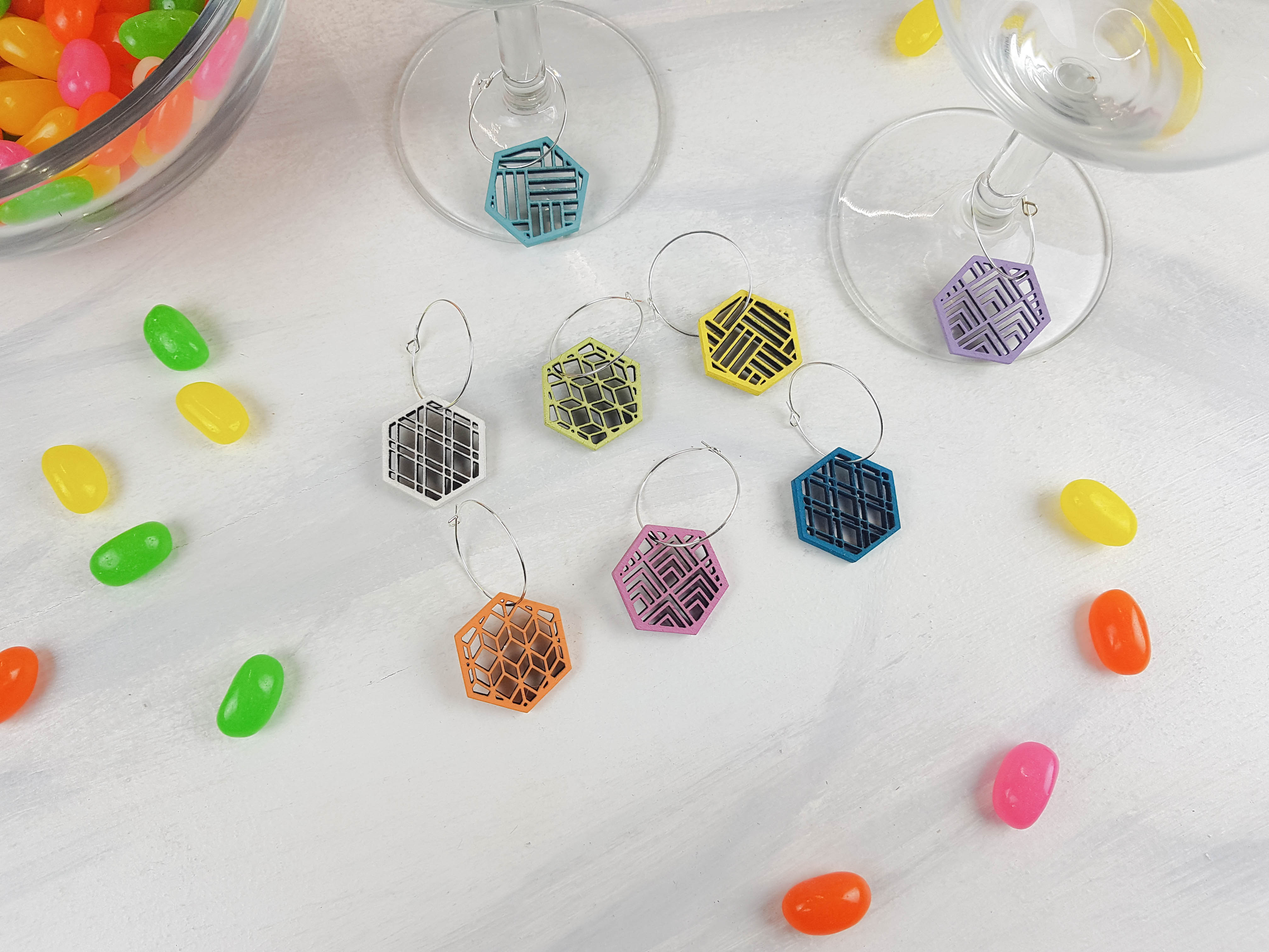 Wine Charms, Rainbow