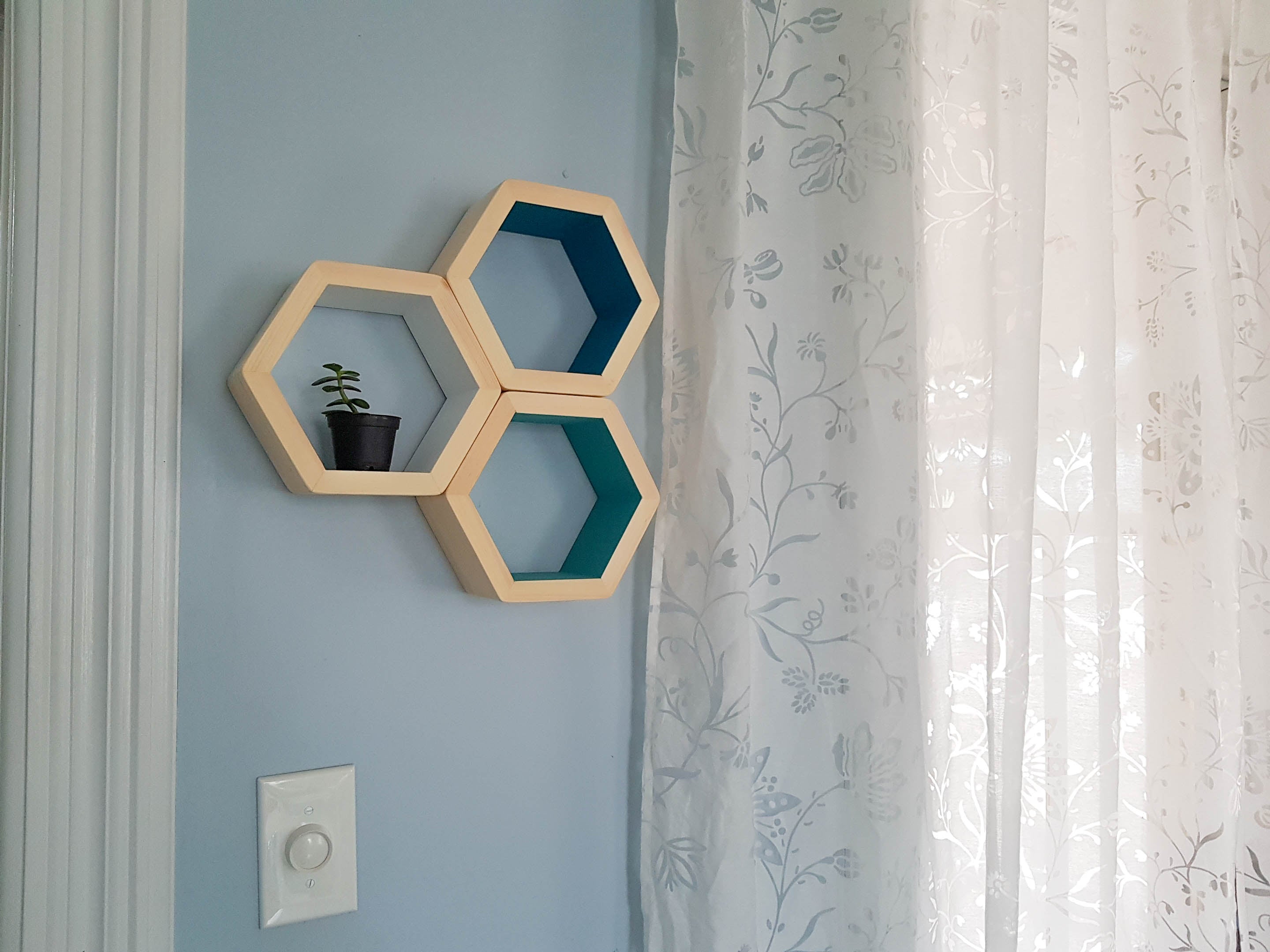 Small 8" Hexagon Shelves, Floating Shelves