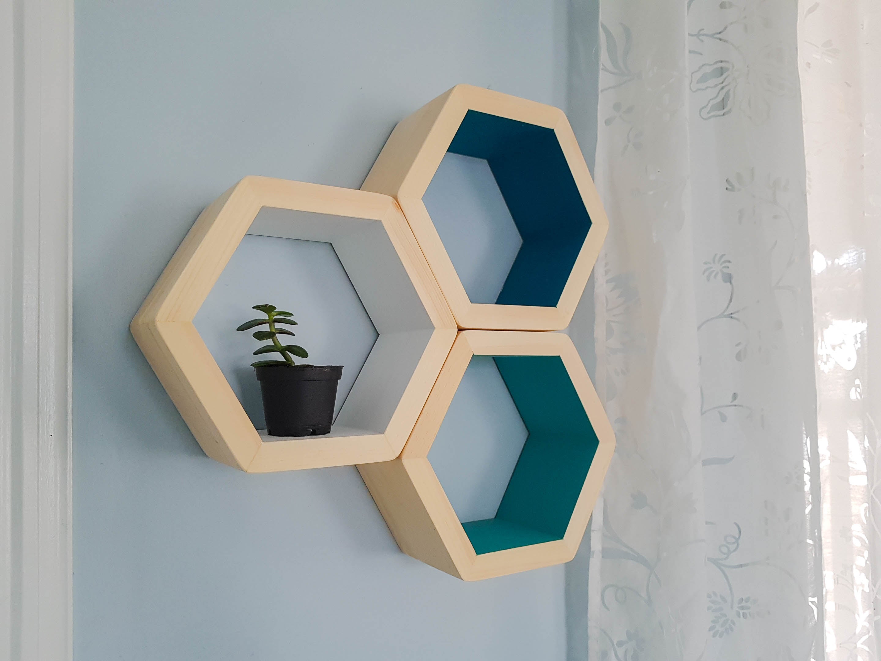 Small 8" Hexagon Shelves, Floating Shelves