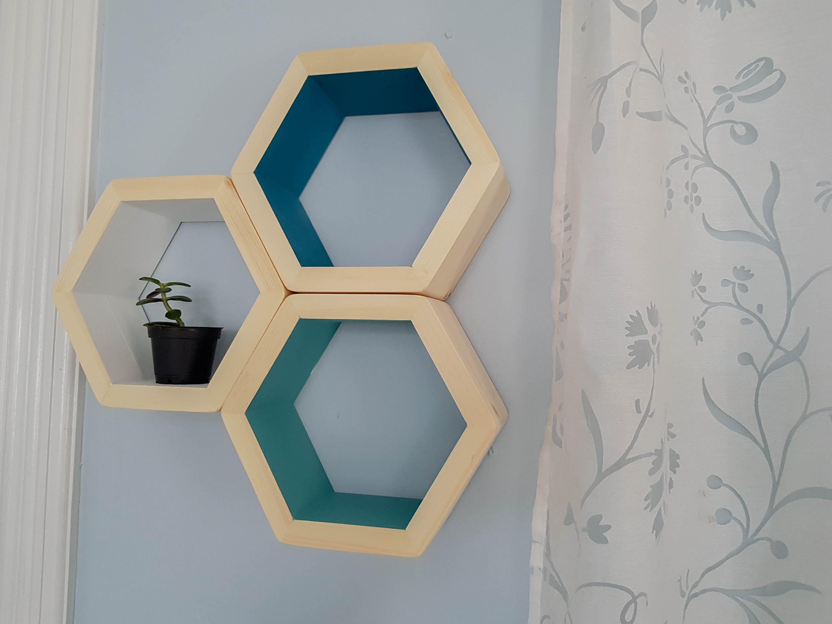 Small 8" Hexagon Shelves, Floating Shelves