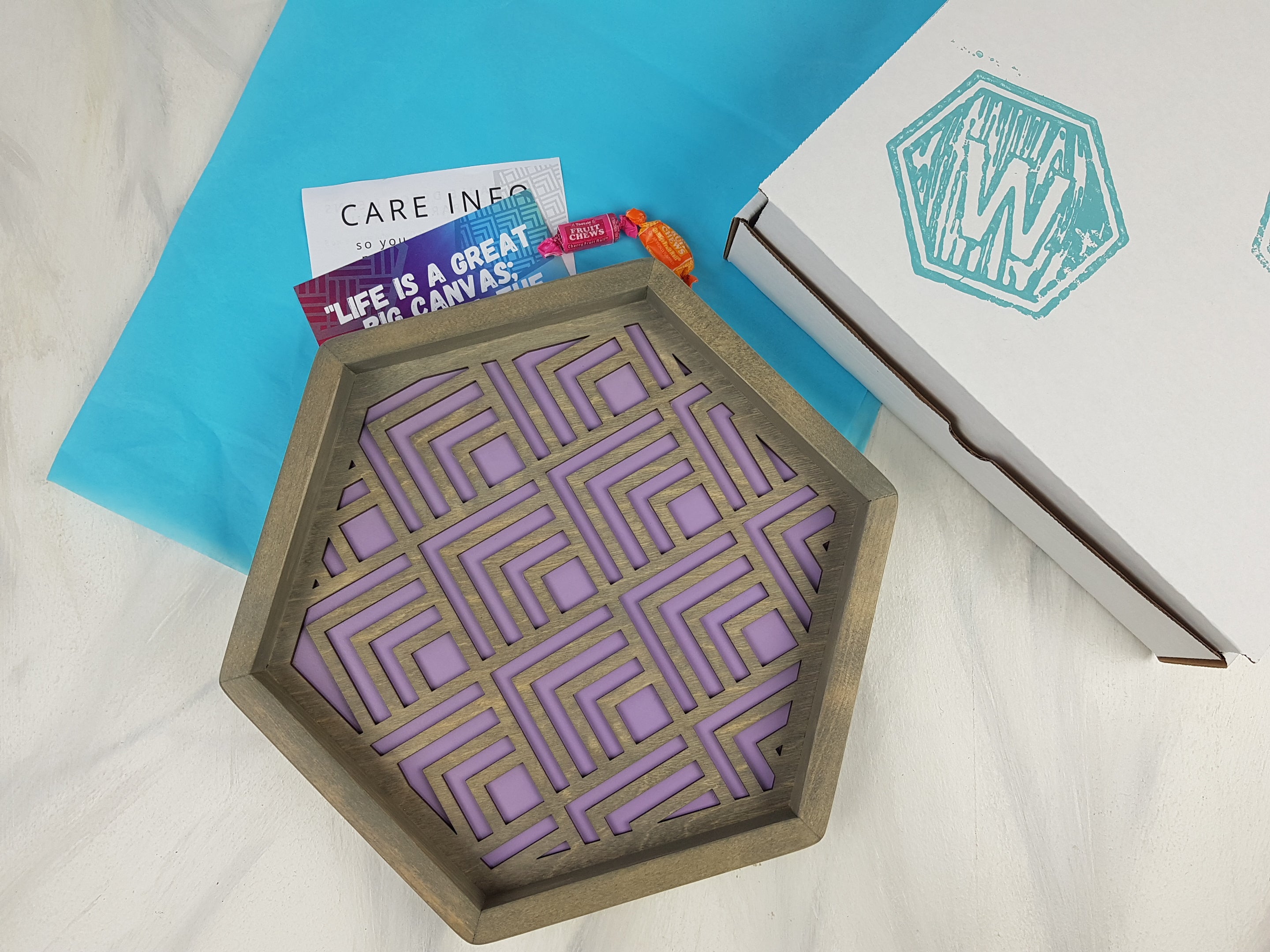 Wood Serving Tray - Purple