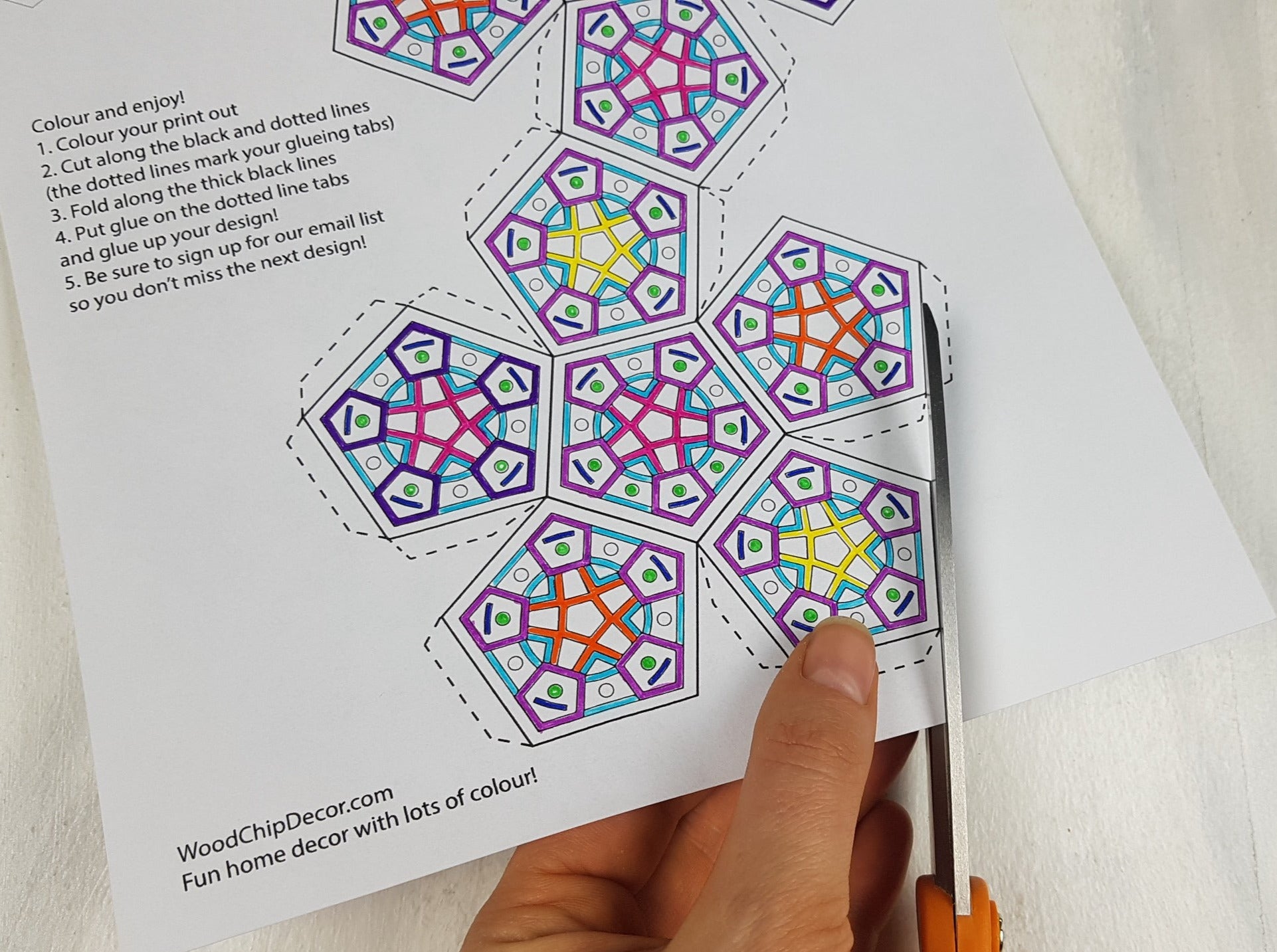 Hexagonal Stars Printable