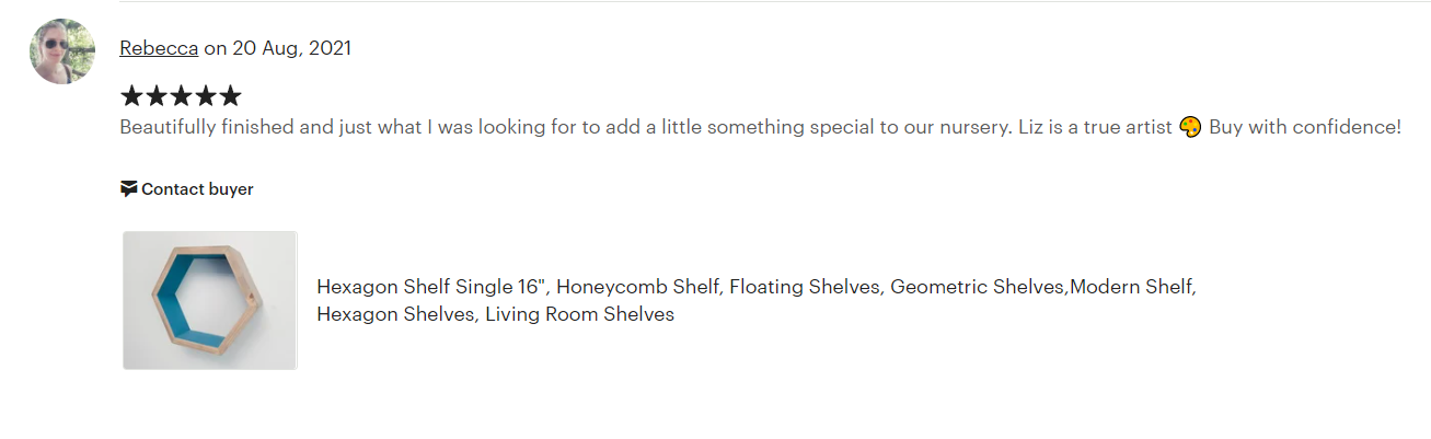 Hexagon Shelf Single 16", Floating Shelves