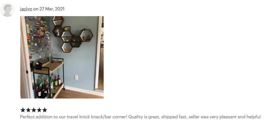 Hexagon Shelves 12" size, Floating Shelves