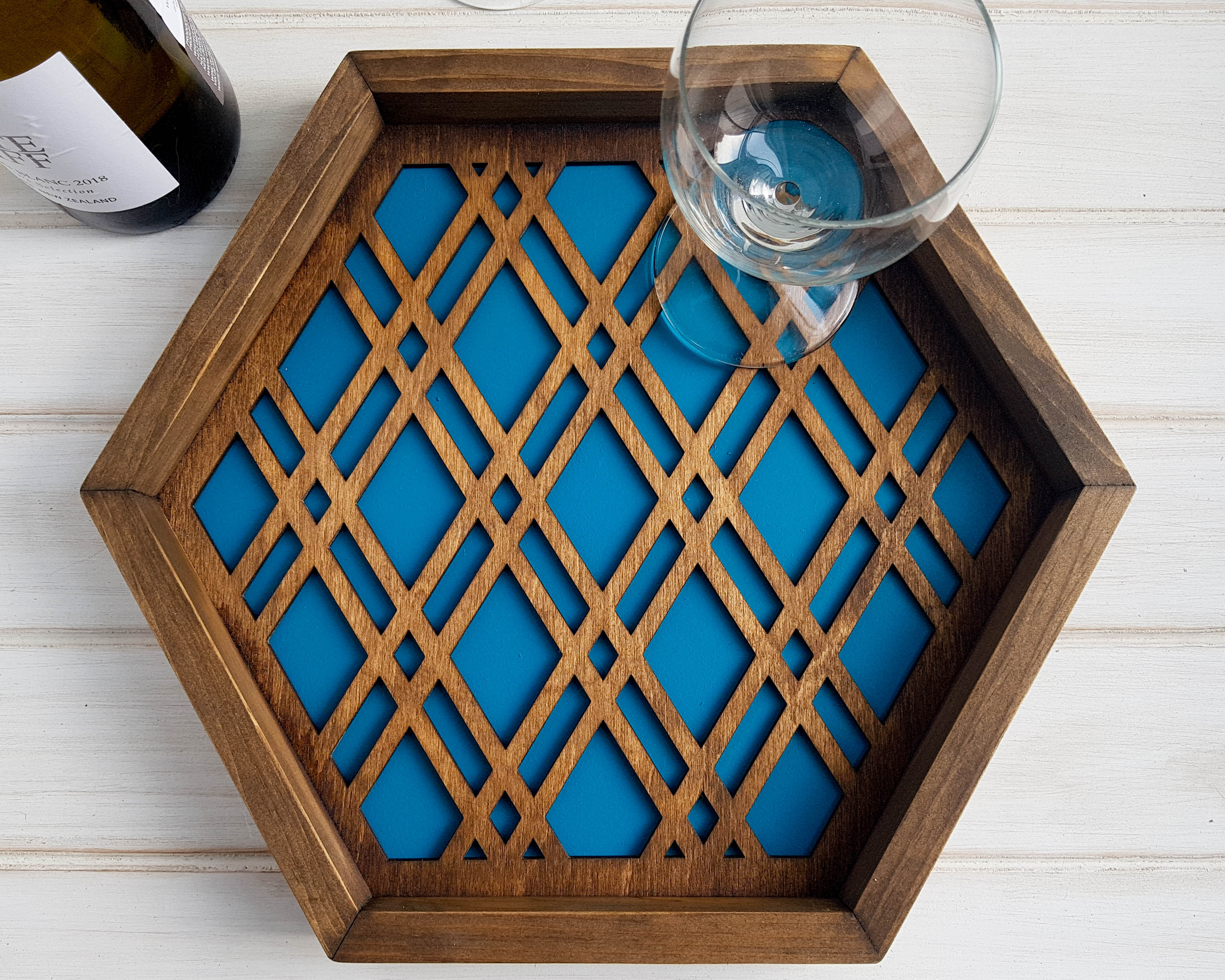 Coffee Table Tray, Wood Serving Tray, Modern Tray, Coffee Tray, Nightstand Decor, Tea Tray, Catch All Tray, Catch All, Trinket Tray, Teal