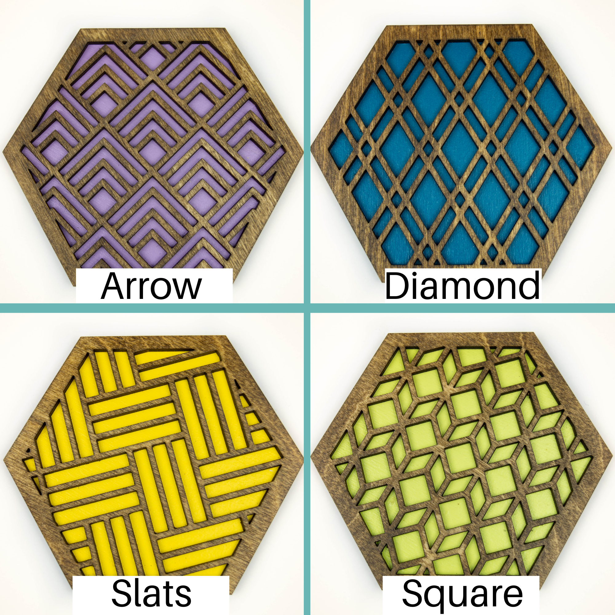 Modern Trivets, Custom Trivet Set, Colorful Trivet, Trivet For Plates, Dining Table Trivet, Unique Trivet, Geometric Houseware, Trivet Wood, Design walnut