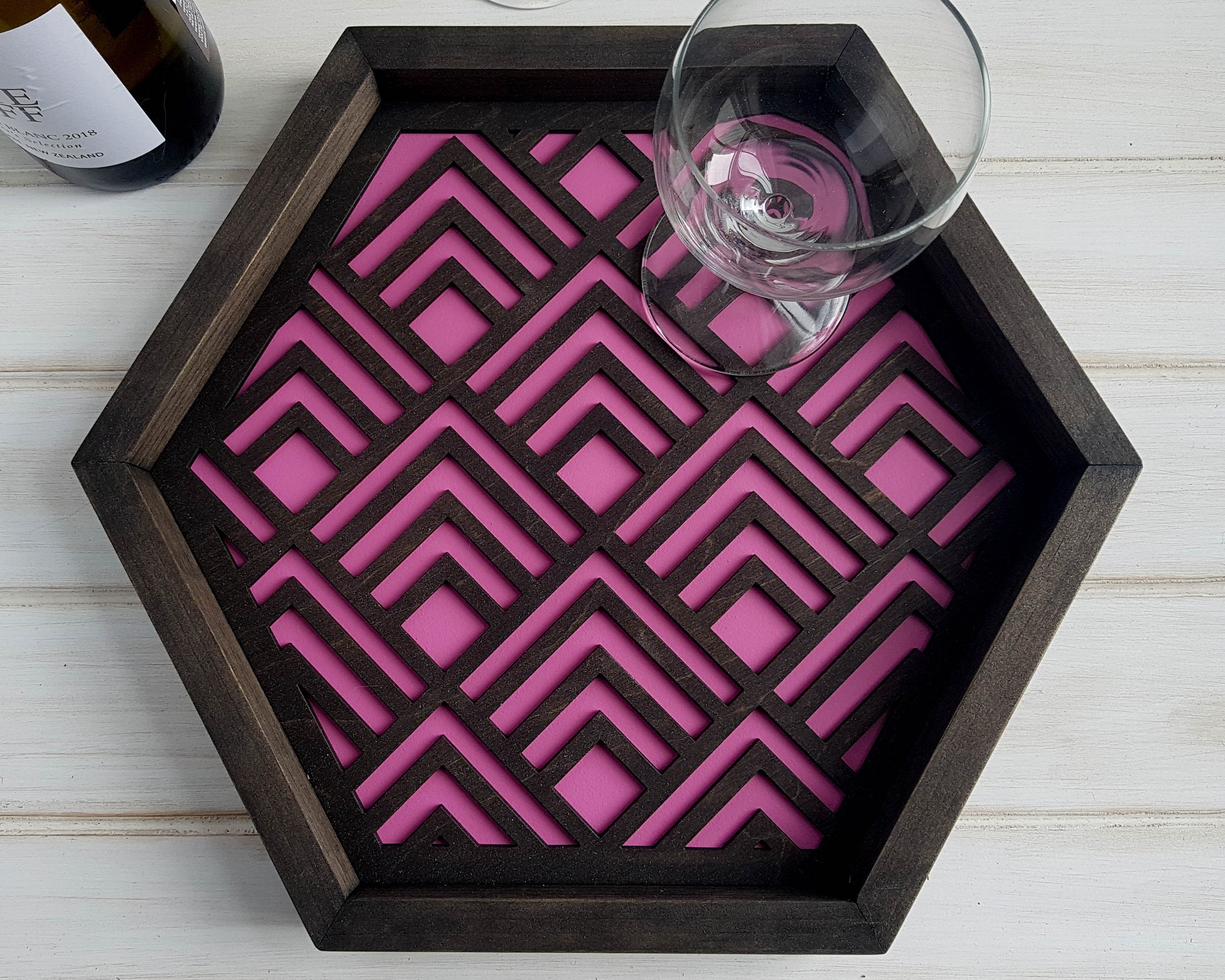 Coffee Table Tray, Wood Serving Tray, Modern Tray, Coffee Tray, Nightstand Decor, Tea Tray, Catch All Tray, Catch All, Trinket Tray, Pink