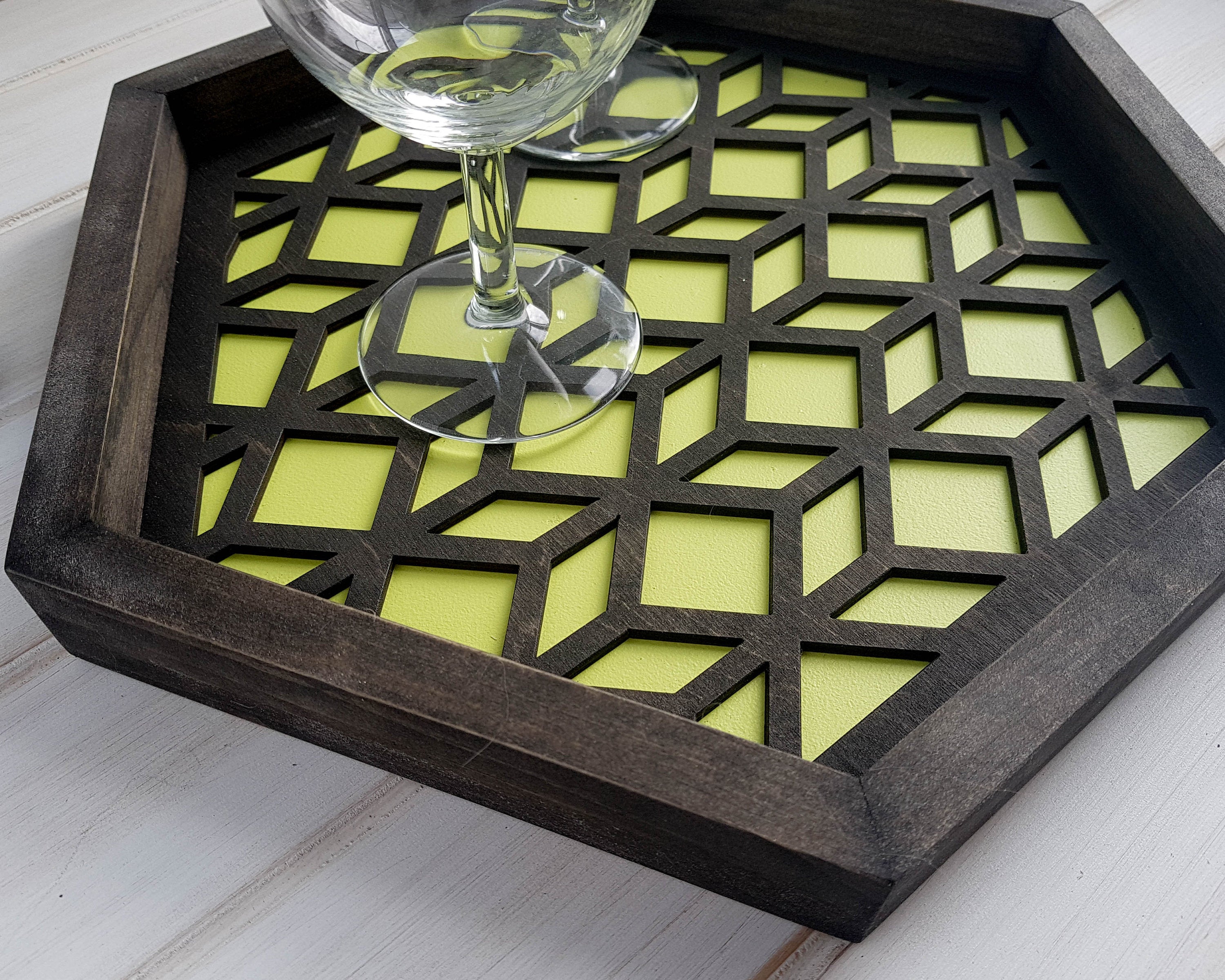 Coffee Table Tray, Wood Serving Tray, Modern Tray, Coffee Tray, Nightstand Decor, Tea Tray, Catch All Tray, Catch All, Trinket Tray, Green