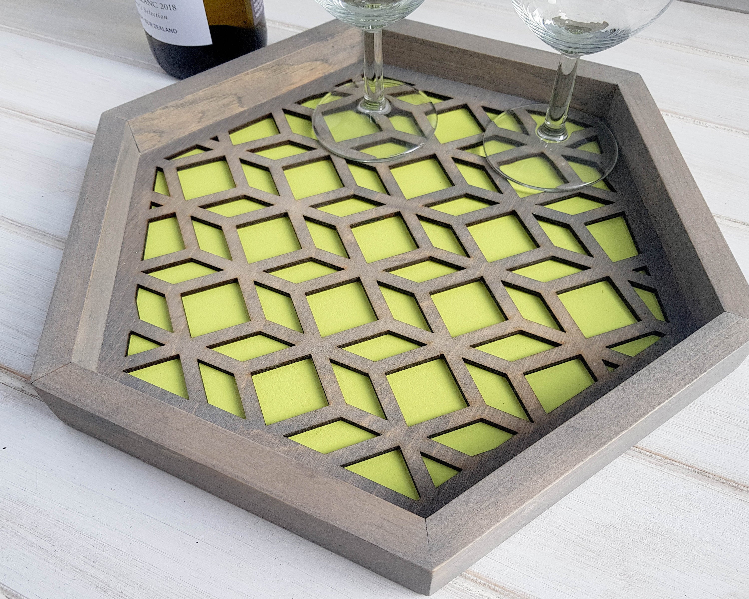 Coffee Table Tray, Wood Serving Tray, Modern Tray, Coffee Tray, Nightstand Decor, Tea Tray, Catch All Tray, Catch All, Trinket Tray, Green