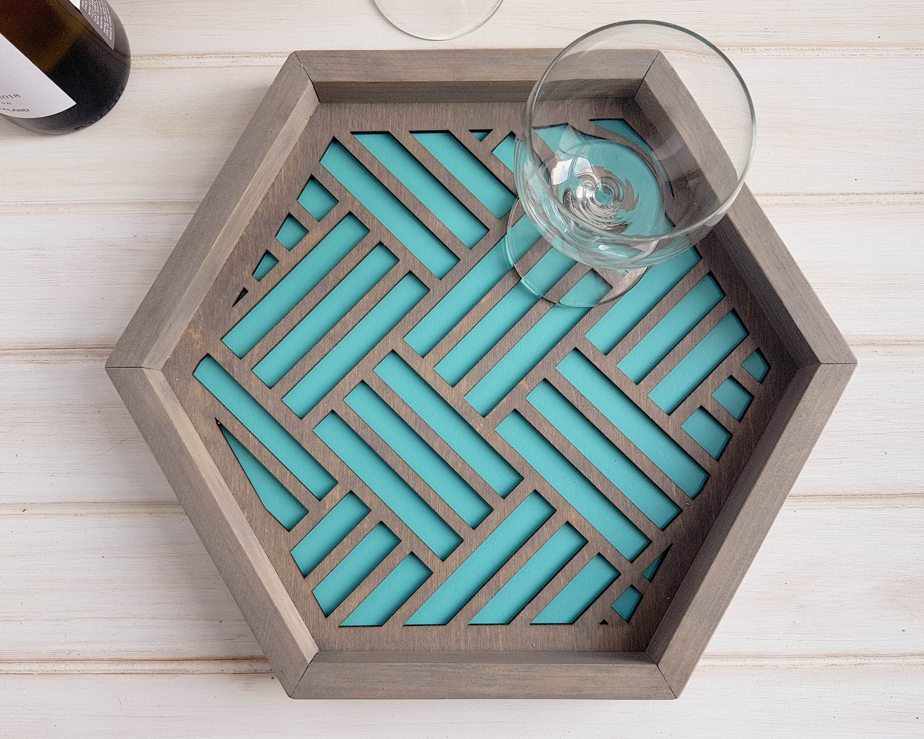 Coffee Table Tray, Wood Serving Tray,Modern Tray, Coffee Tray, Nightstand Decor, Catch All Tray, Catch All, Trinket Tray, Light Teal