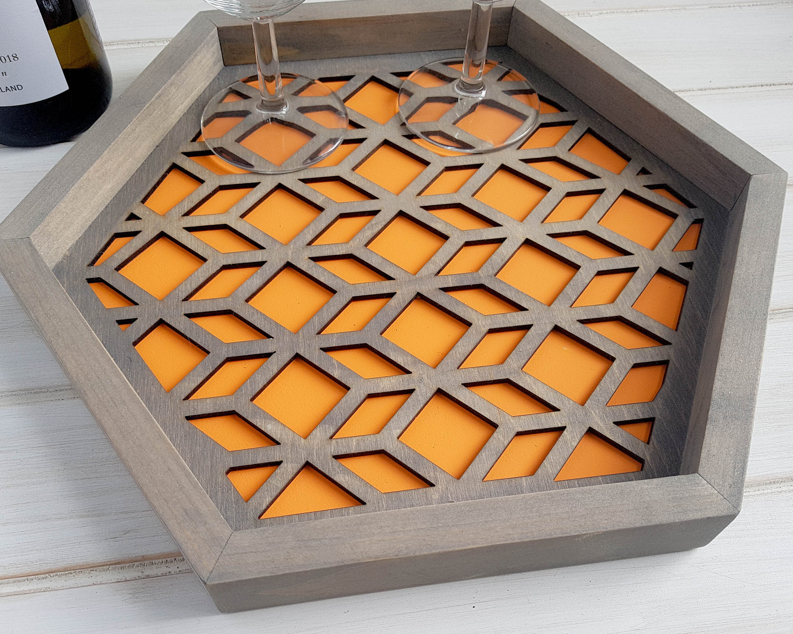 Coffee Table Tray, Wood Serving Tray, Modern Tray, Coffee Tray, Nightstand Decor, Tea Tray, Catch All Tray, Catch All, Trinket Tray, Orange