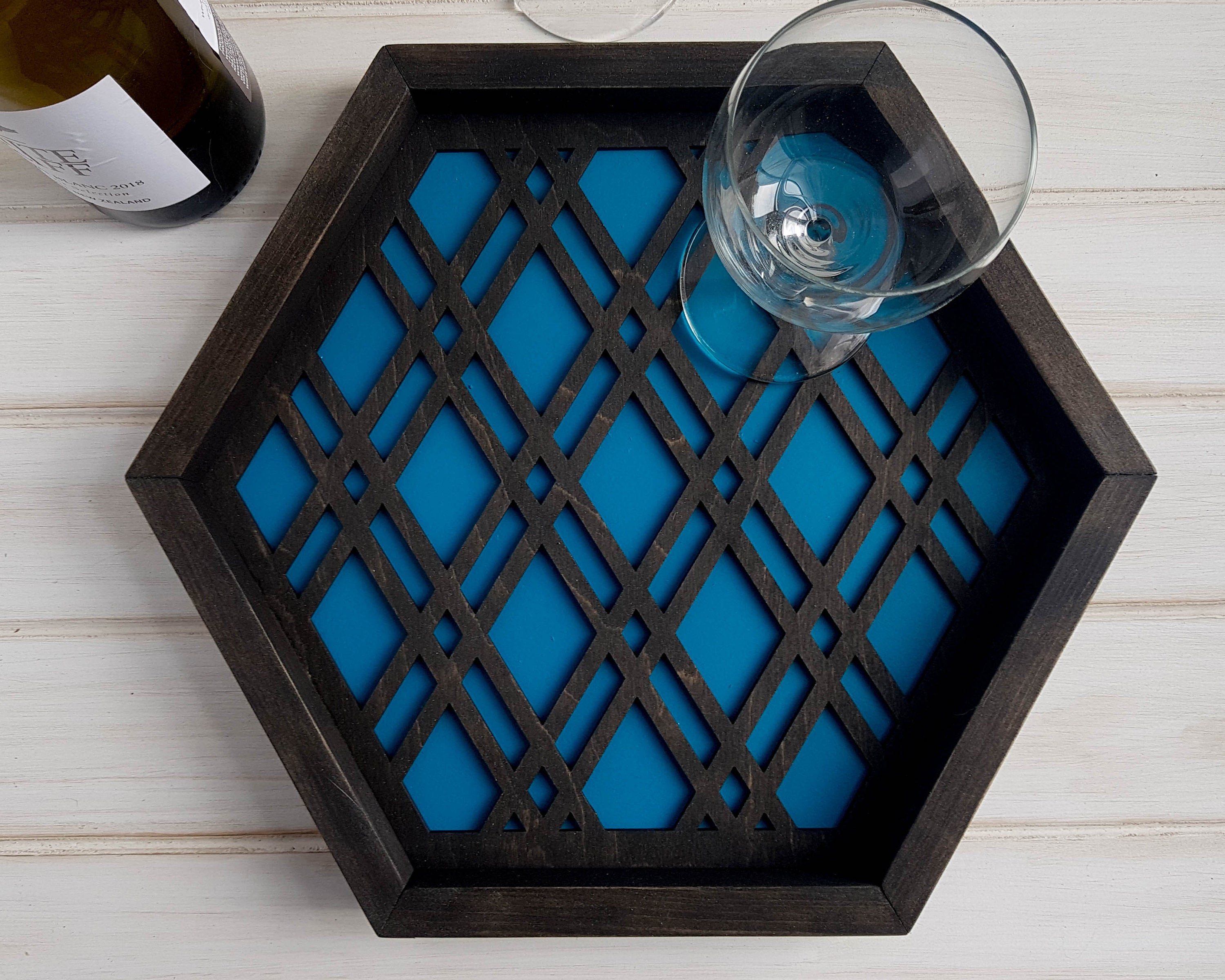 Coffee Table Tray, Wood Serving Tray, Modern Tray, Coffee Tray, Nightstand Decor, Tea Tray, Catch All Tray, Catch All, Trinket Tray, Teal