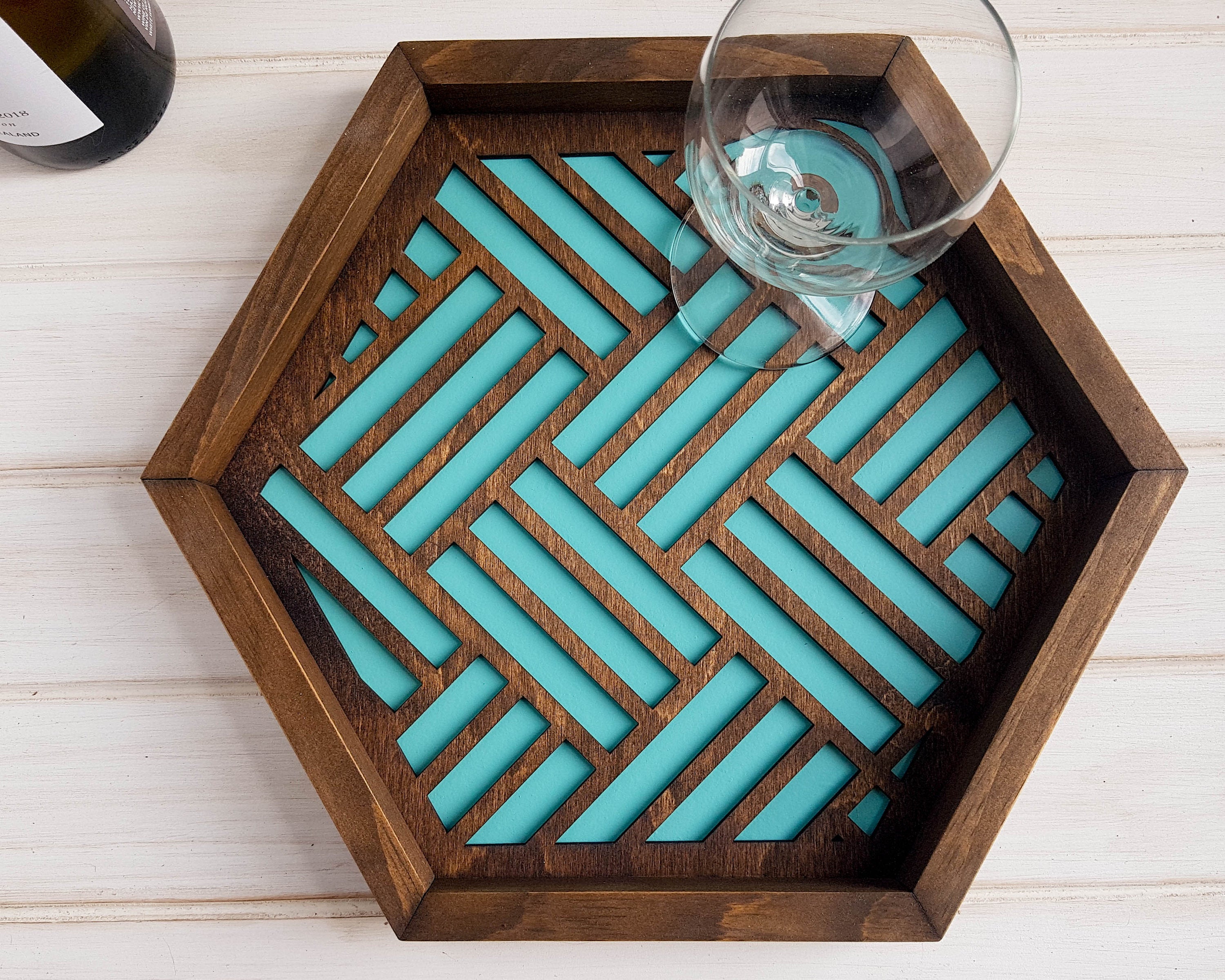 Coffee Table Tray, Wood Serving Tray,Modern Tray, Coffee Tray, Nightstand Decor, Catch All Tray, Catch All, Trinket Tray, Light Teal