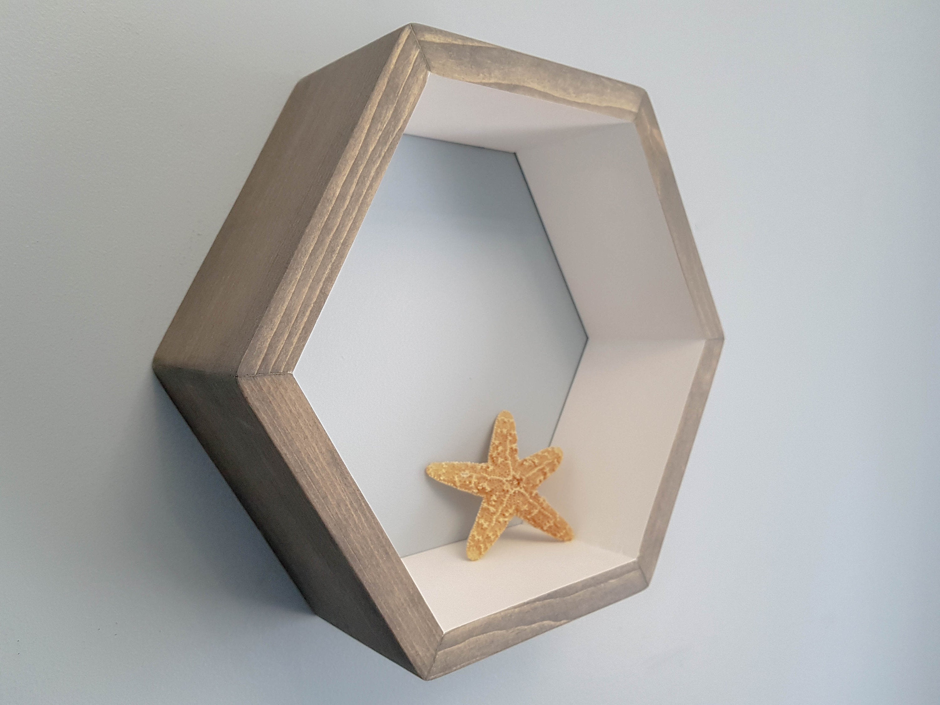 Hexagon Shelves Set of 5, Decorative Shelves, Floating Shelves, White Shelves, Wall Shelves, Kitchen Wall Shelves, Living Room Shelves