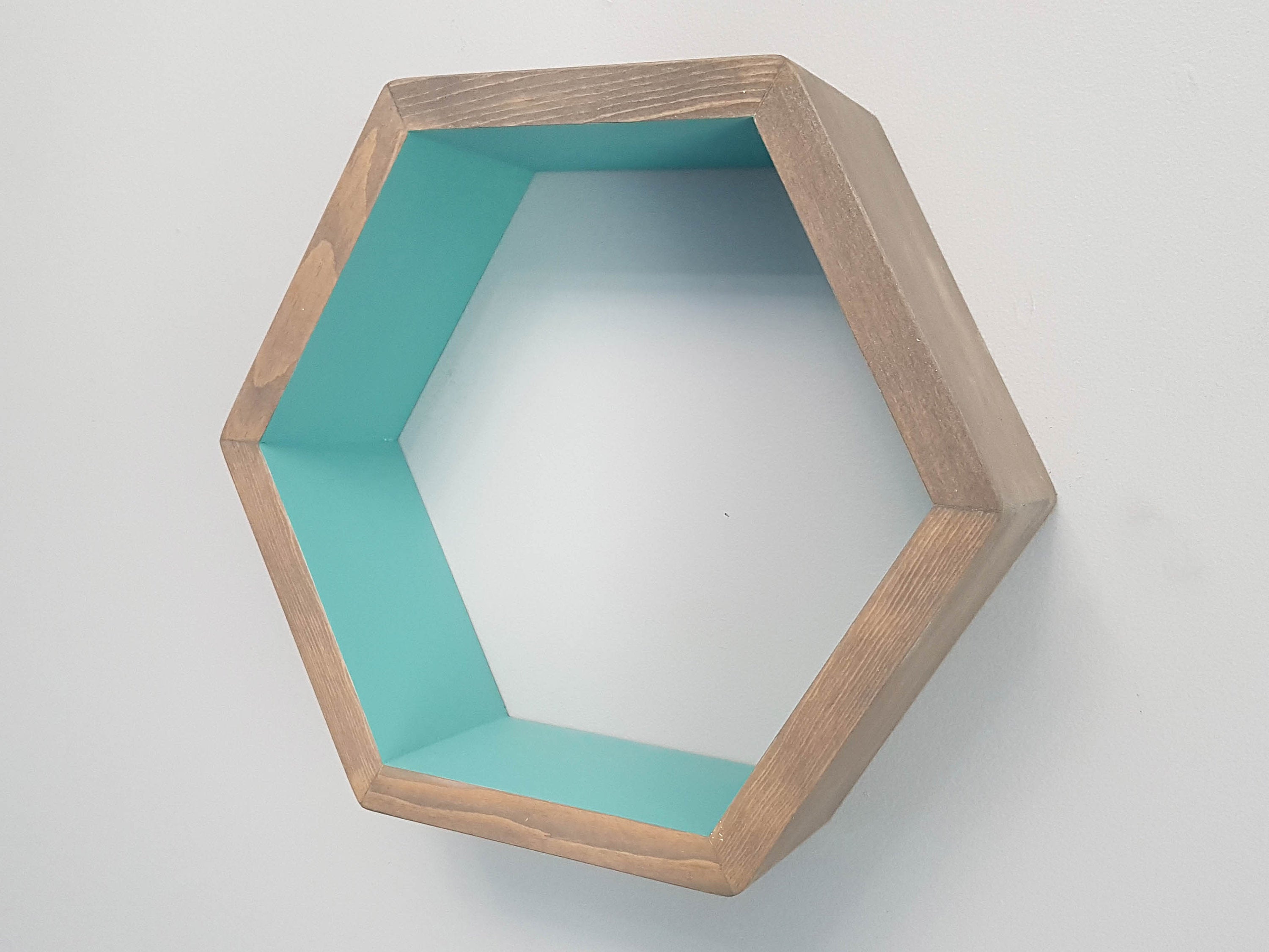 Hexagon Shelf Single 16", With Mid Shelves, Honeycomb Shelf, Floating Shelves, Geometric Shelves, Hexagon Shelves, Living Room Shelves