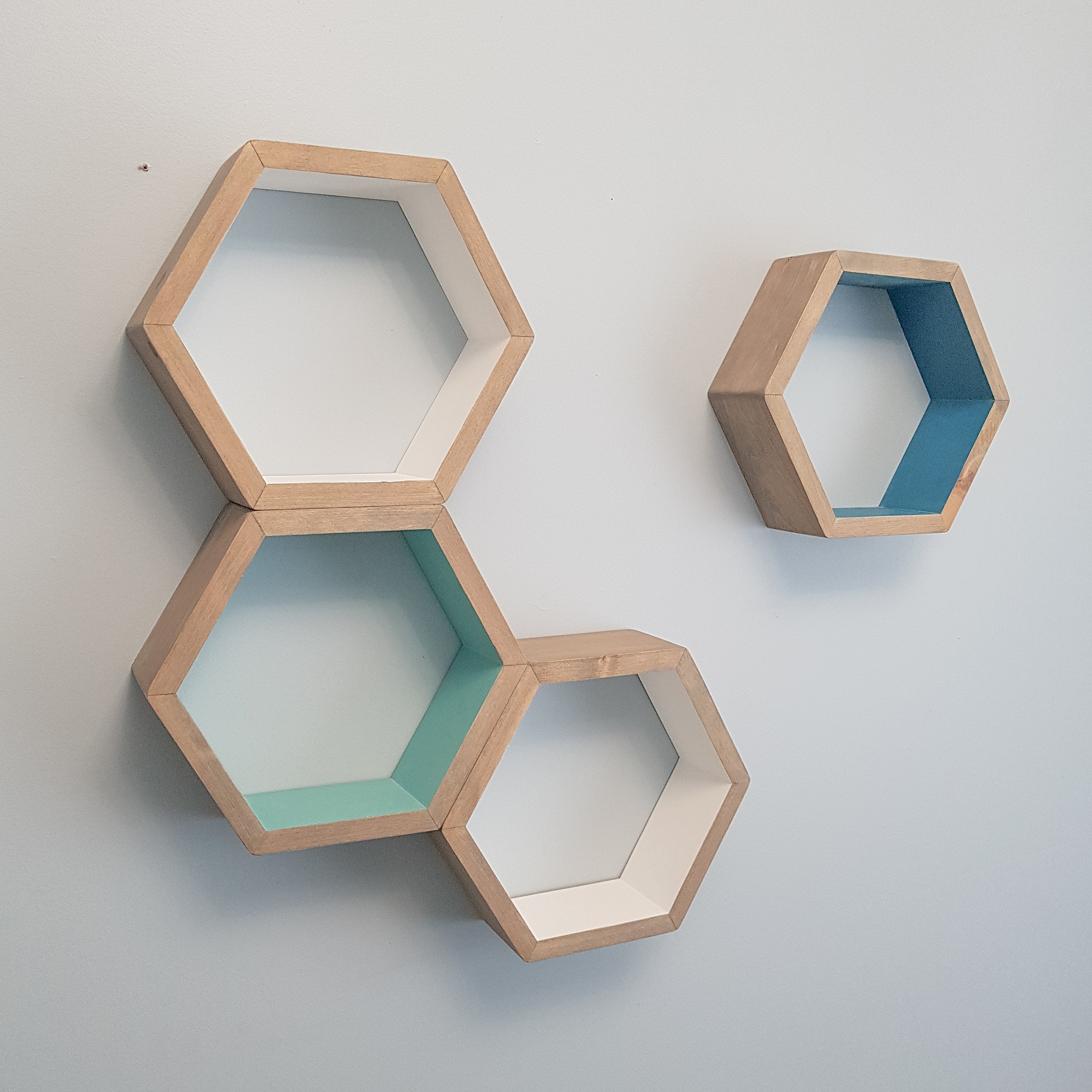 Large 14" Hexagon Shelves, Floating Shelves, Decorative Shelves, Bedroom Shelves, Modern Shelves,  Living Room Shelves, Kitchen Wall Shelves