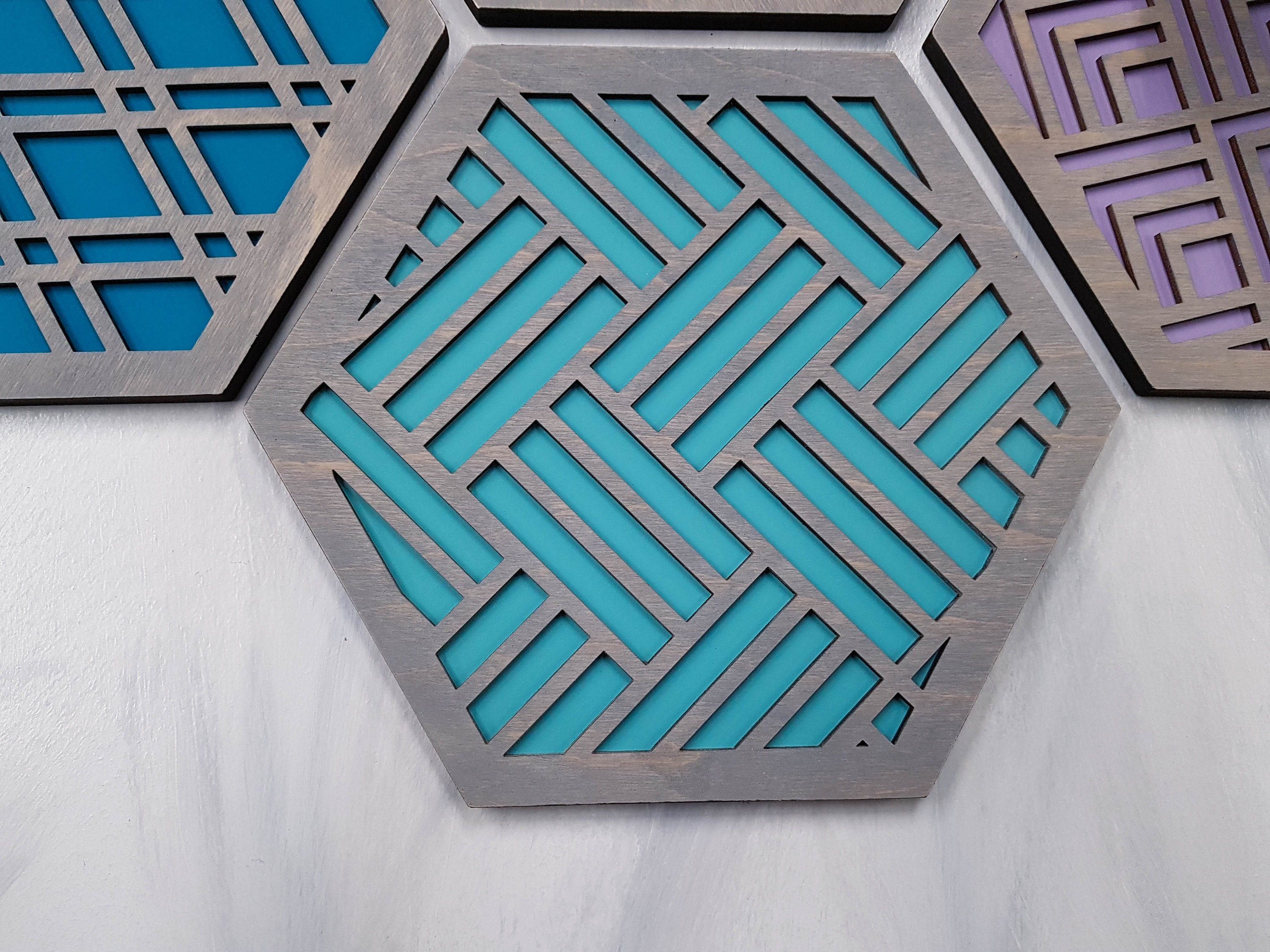 Modern Trivets, Custom Trivet Set, Colorful Trivet, Trivet For Plates, Dining Table Trivet, Unique Trivet, Geometric Houseware, Trivet Wood, Design grey